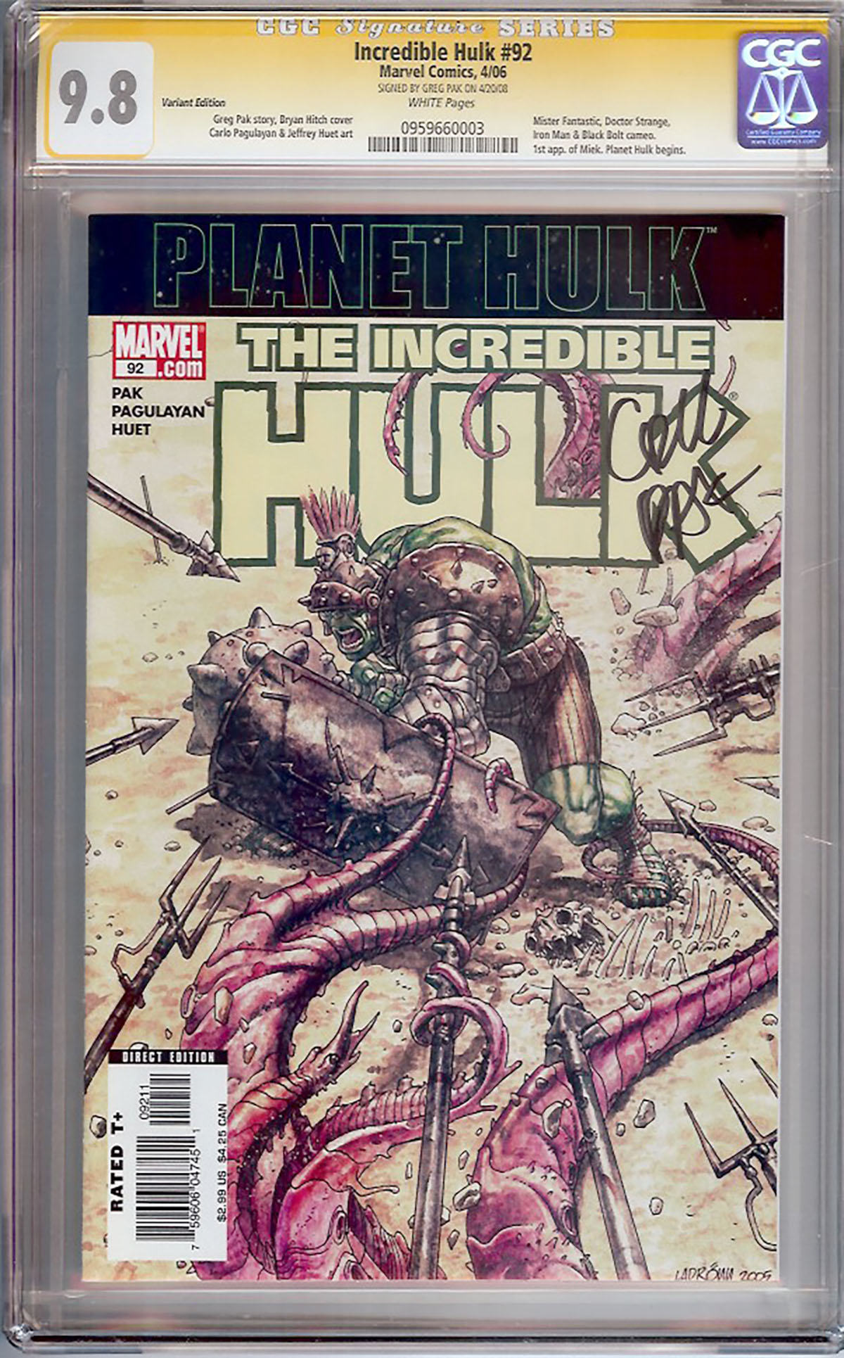 Incredible Hulk #92 CGC 9.8 w Variant Edition