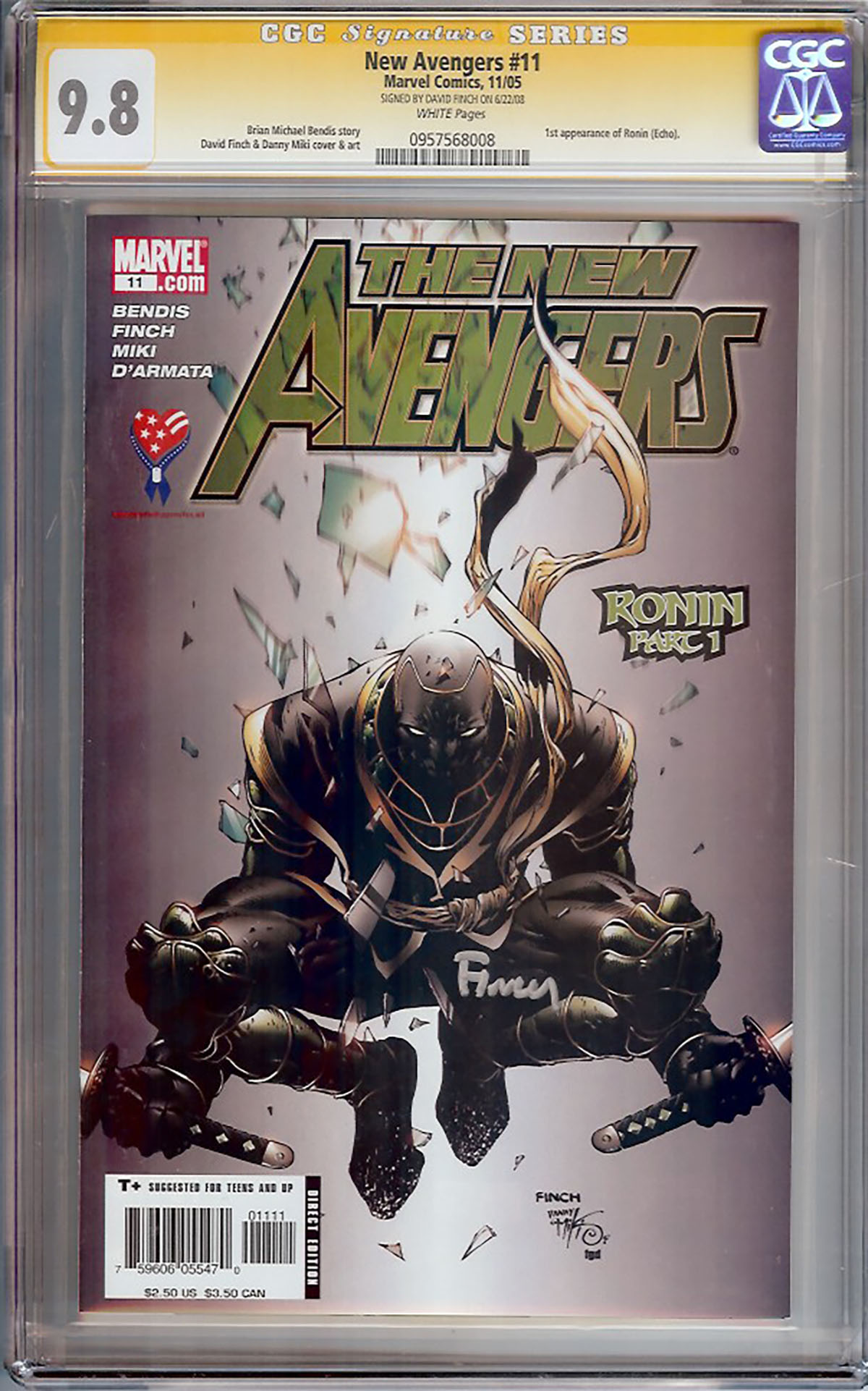 New Avengers #11 CGC 9.8 w CGC Signature SERIES