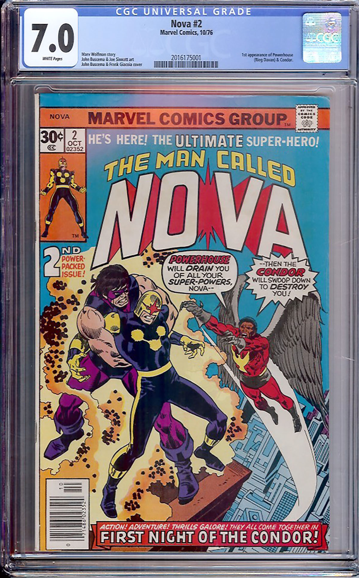 Nova #2 CGC 7.0 w
