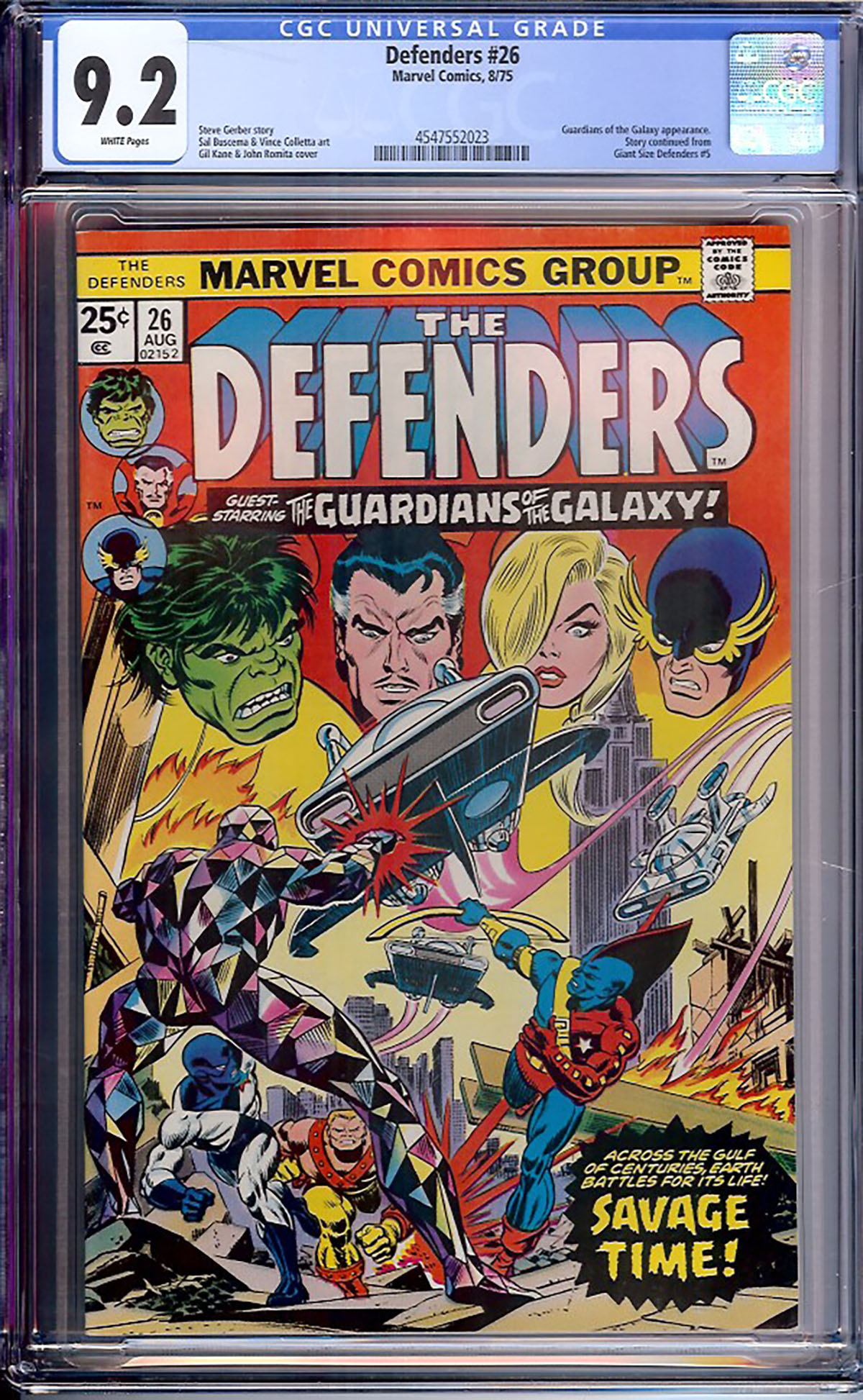 Defenders #26 CGC 9.2 w