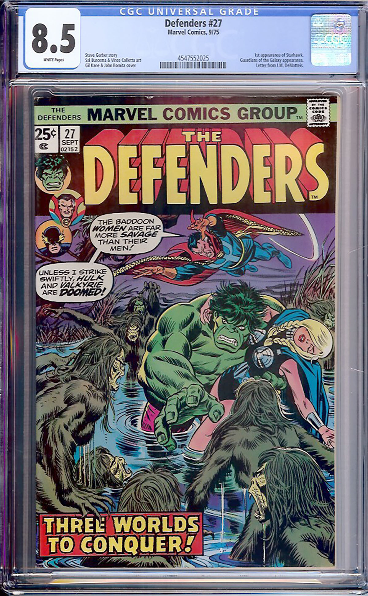 Defenders #27 CGC 8.5 w