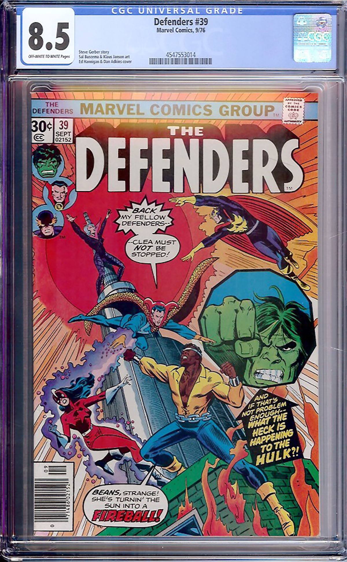 Defenders #39 CGC 8.5 ow/w
