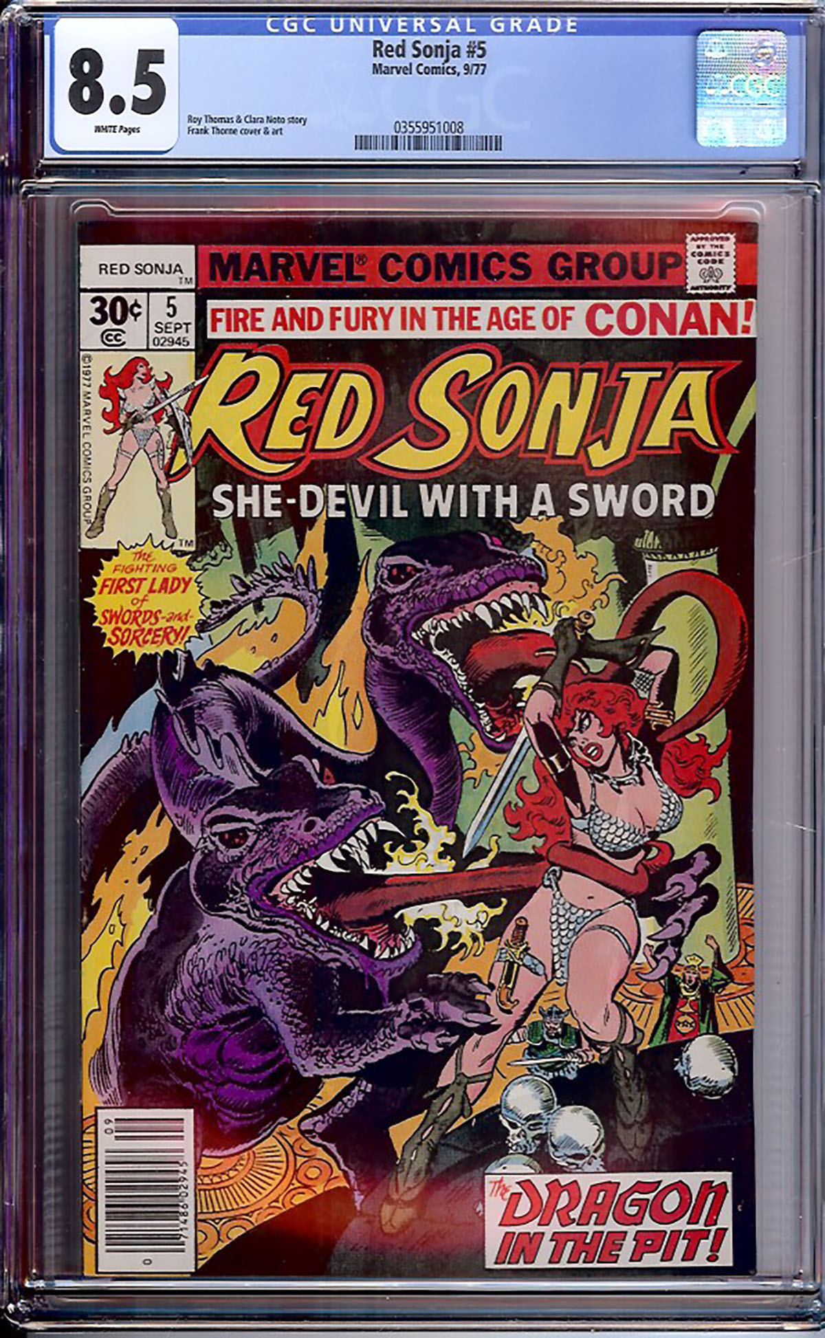 Red Sonja #5 CGC 8.5 w