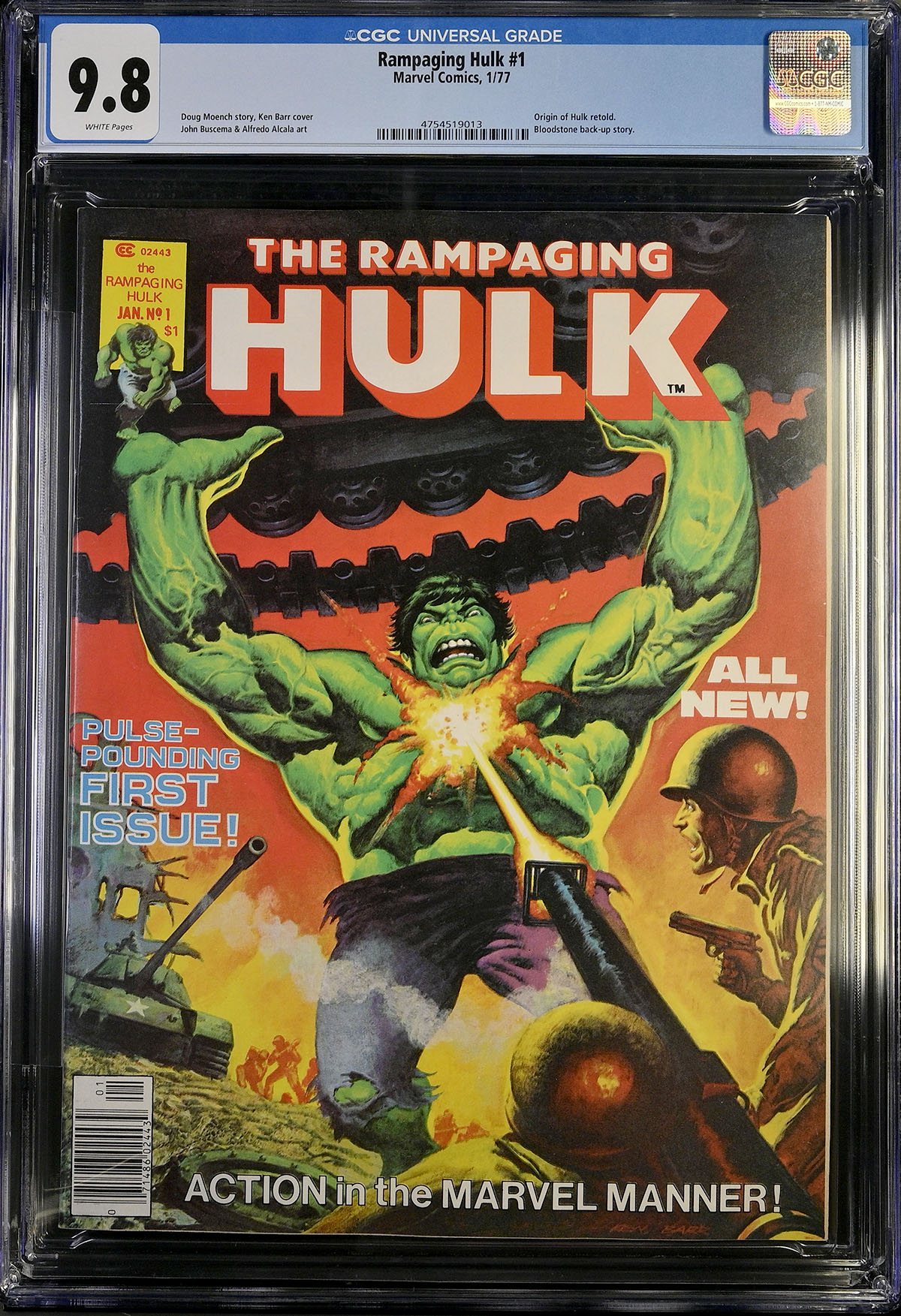Rampaging Hulk #1 CGC 9.8 w California Zero Humidity Collection