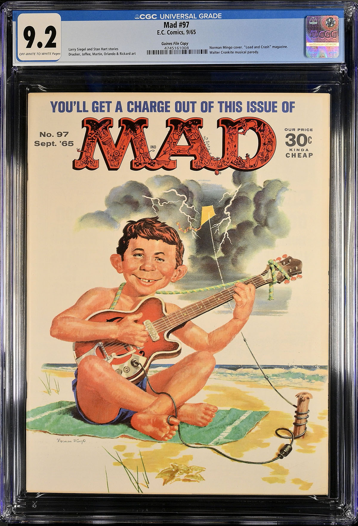Mad #97 CGC 9.2 ow/w Gaines File Copy