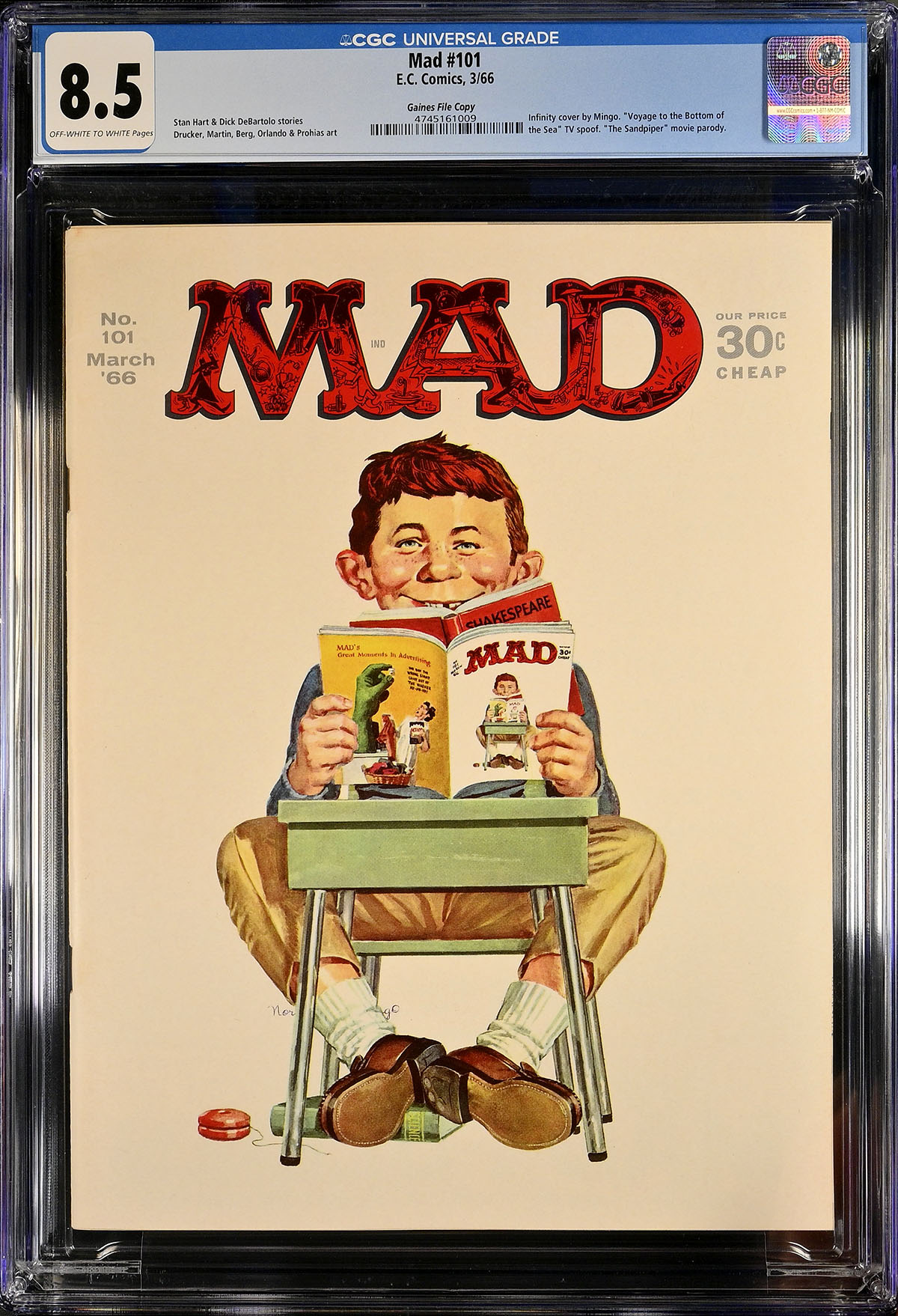 Mad #101 CGC 8.5 ow/w Gaines File Copy