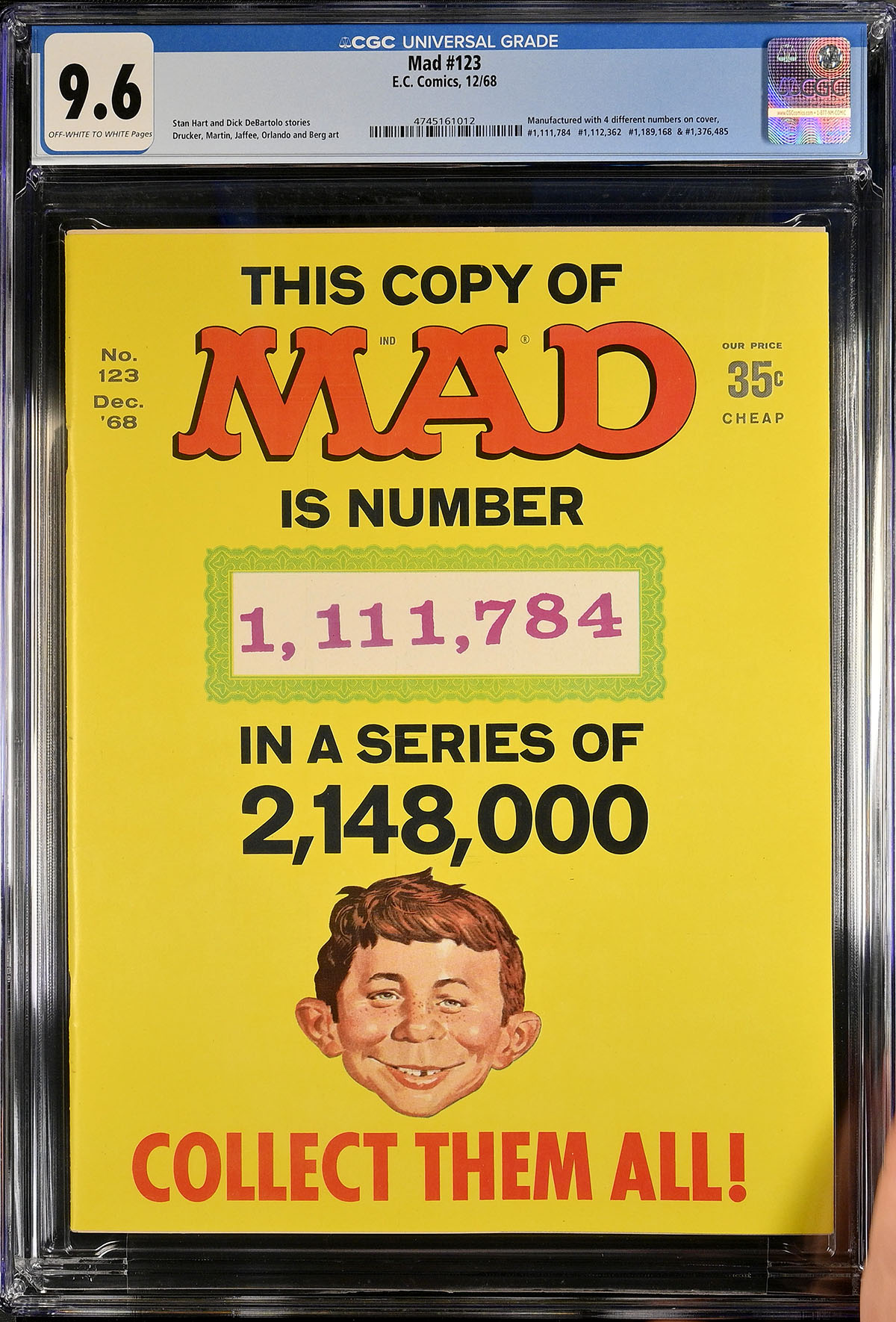 Mad #123 CGC 9.6 ow/w