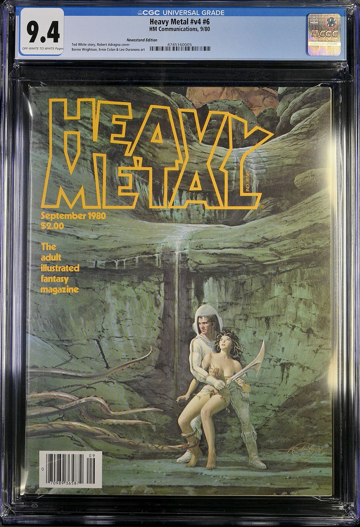 Heavy Metal Vol 4 #6 CGC 9.4 ow/w Newsstand Edition