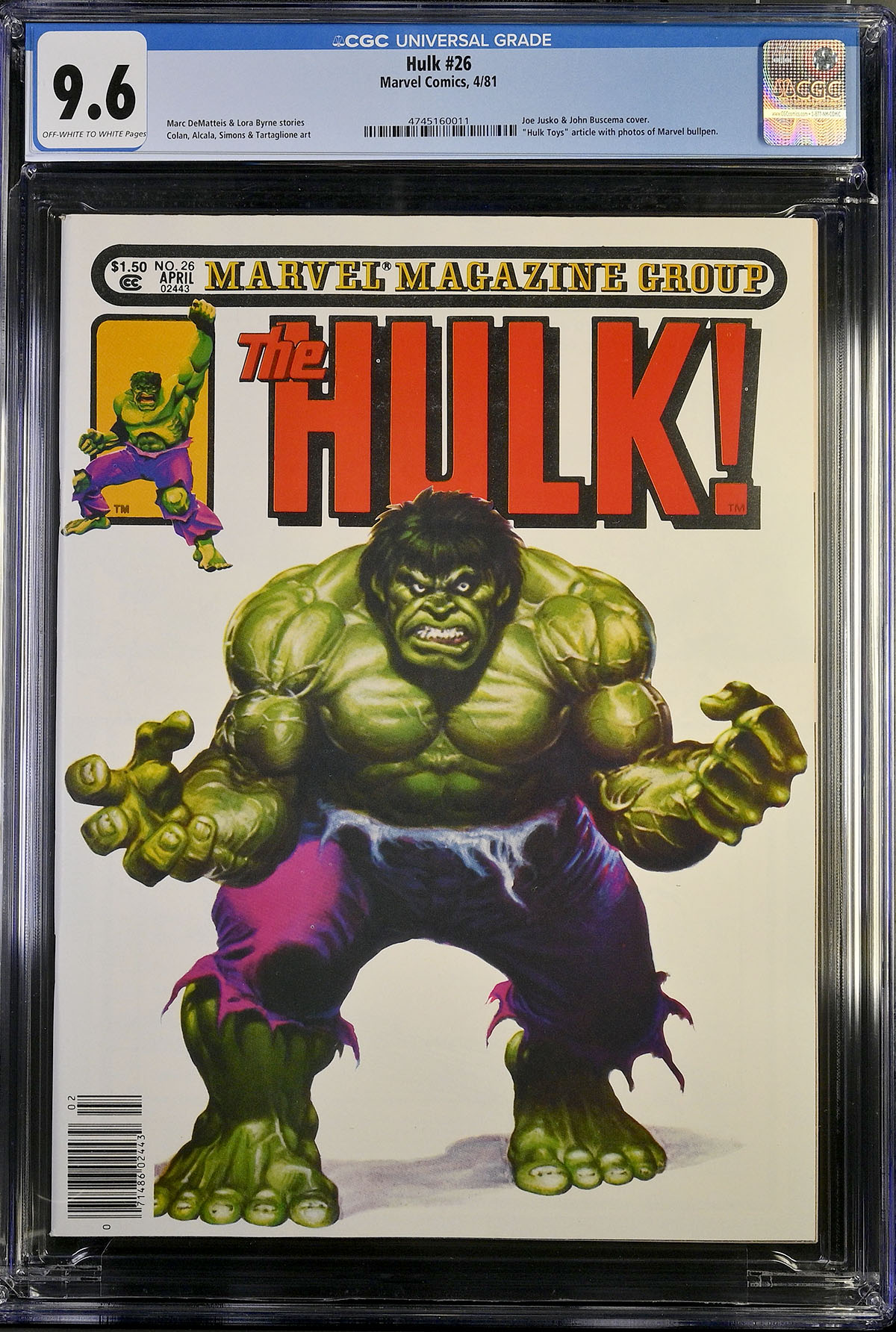Hulk #26 CGC 9.6 ow/w