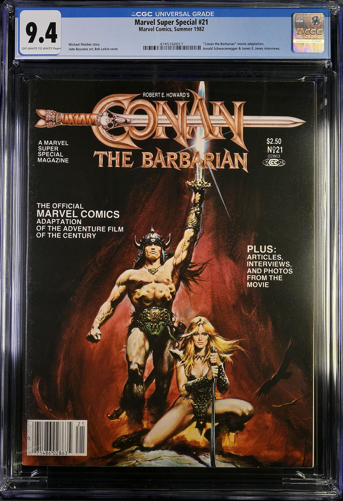 Marvel Super Special #21 CGC 9.4 ow/w