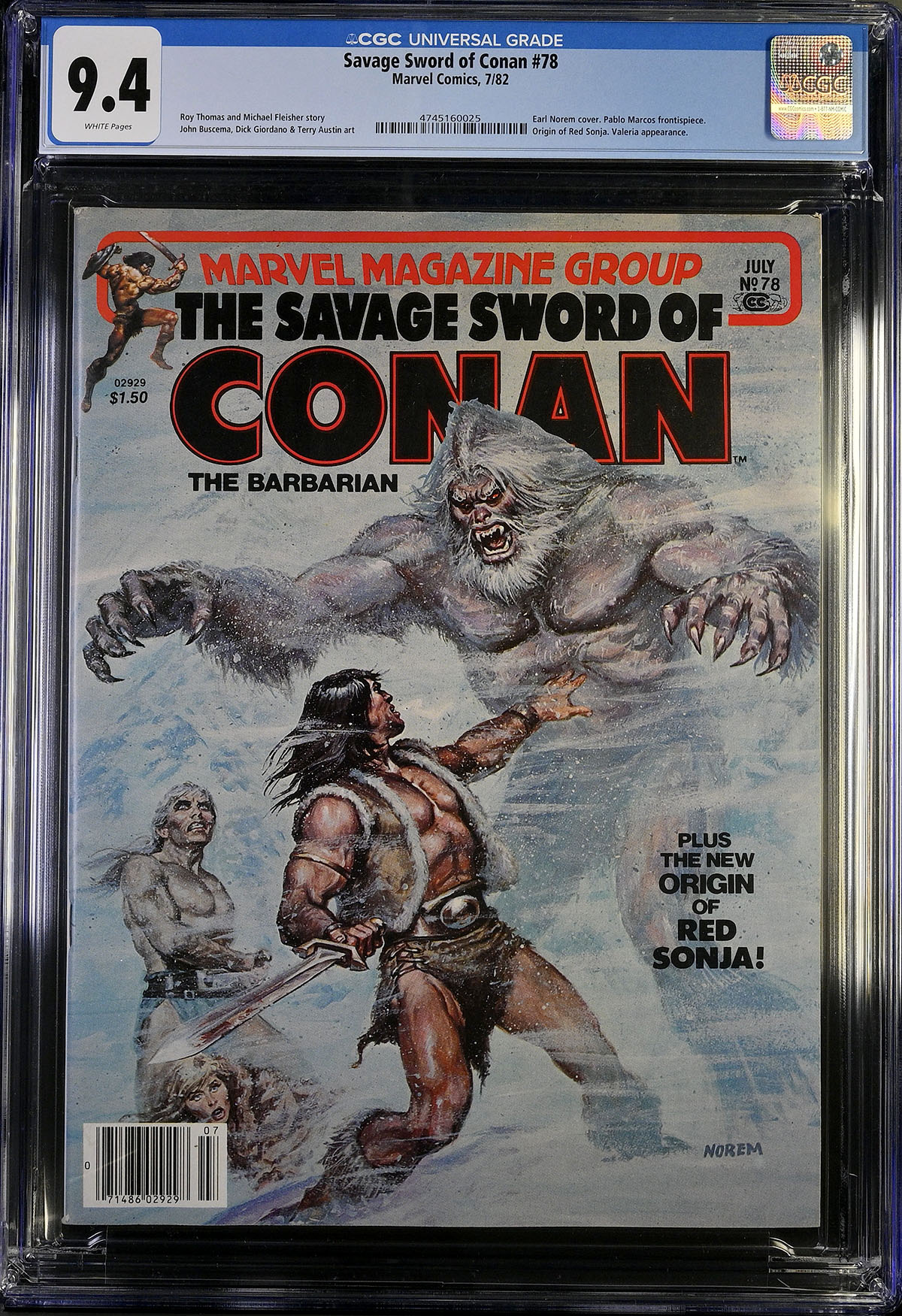 Savage Sword of Conan #78 CGC 9.4 w