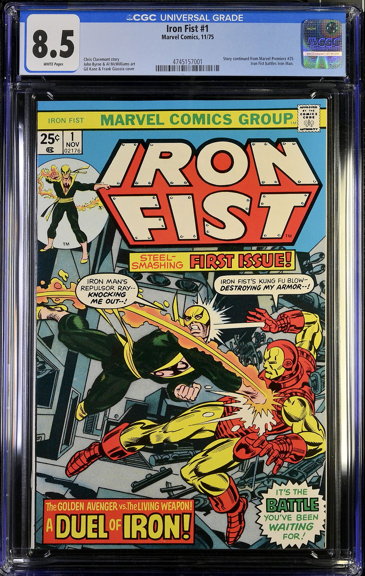 Iron Fist #1 CGC 8.5 w