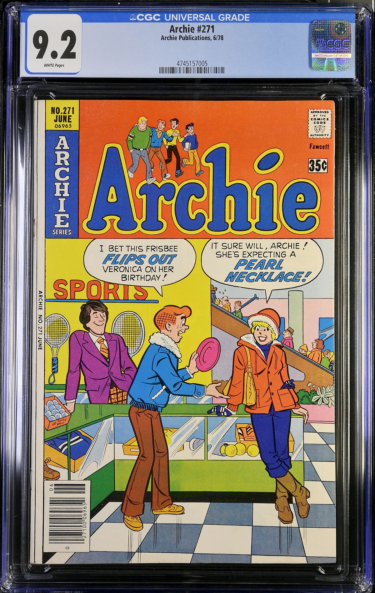 Archie #271 CGC 9.2 w