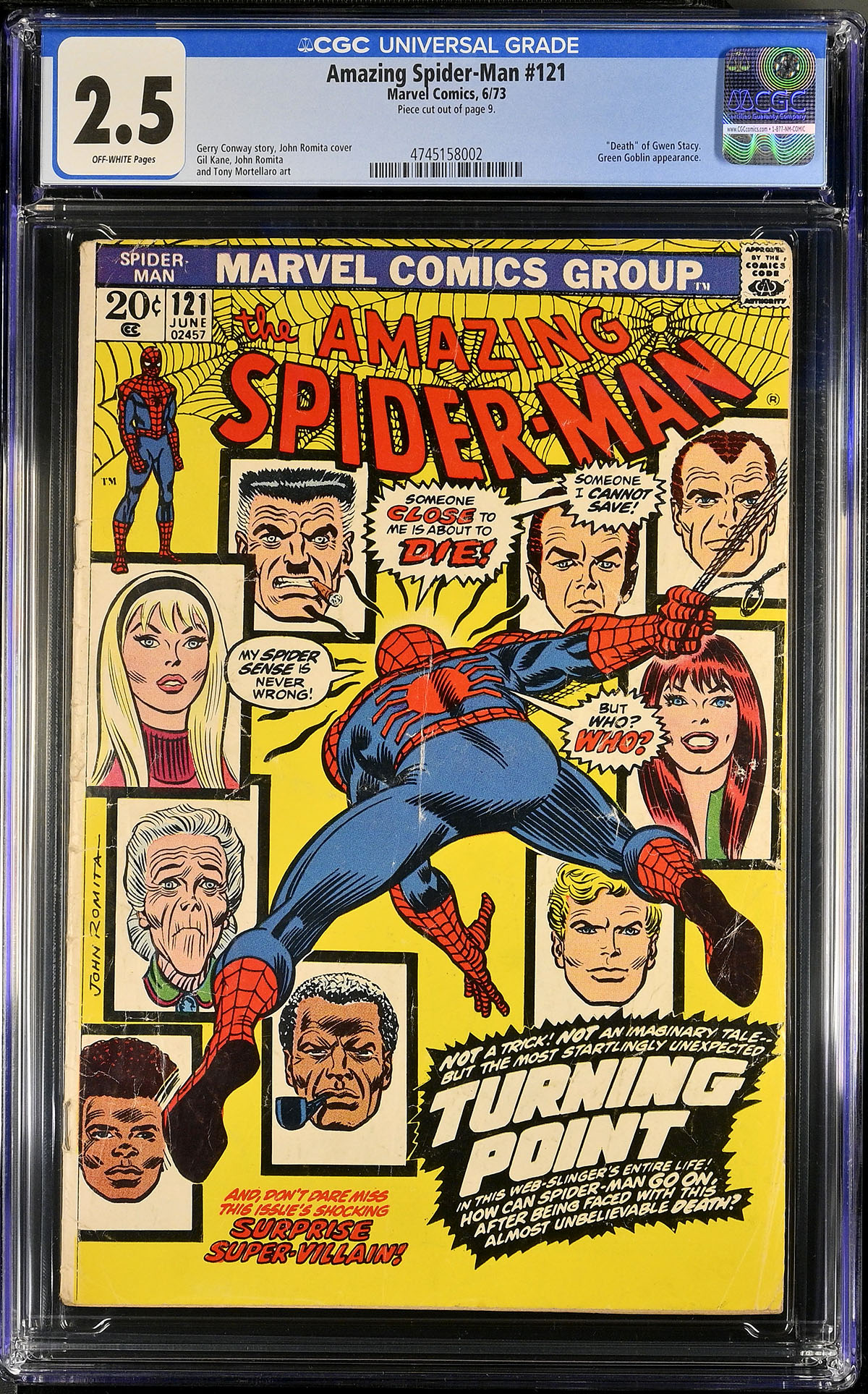 Amazing Spider-Man #121 CGC 2.5 ow