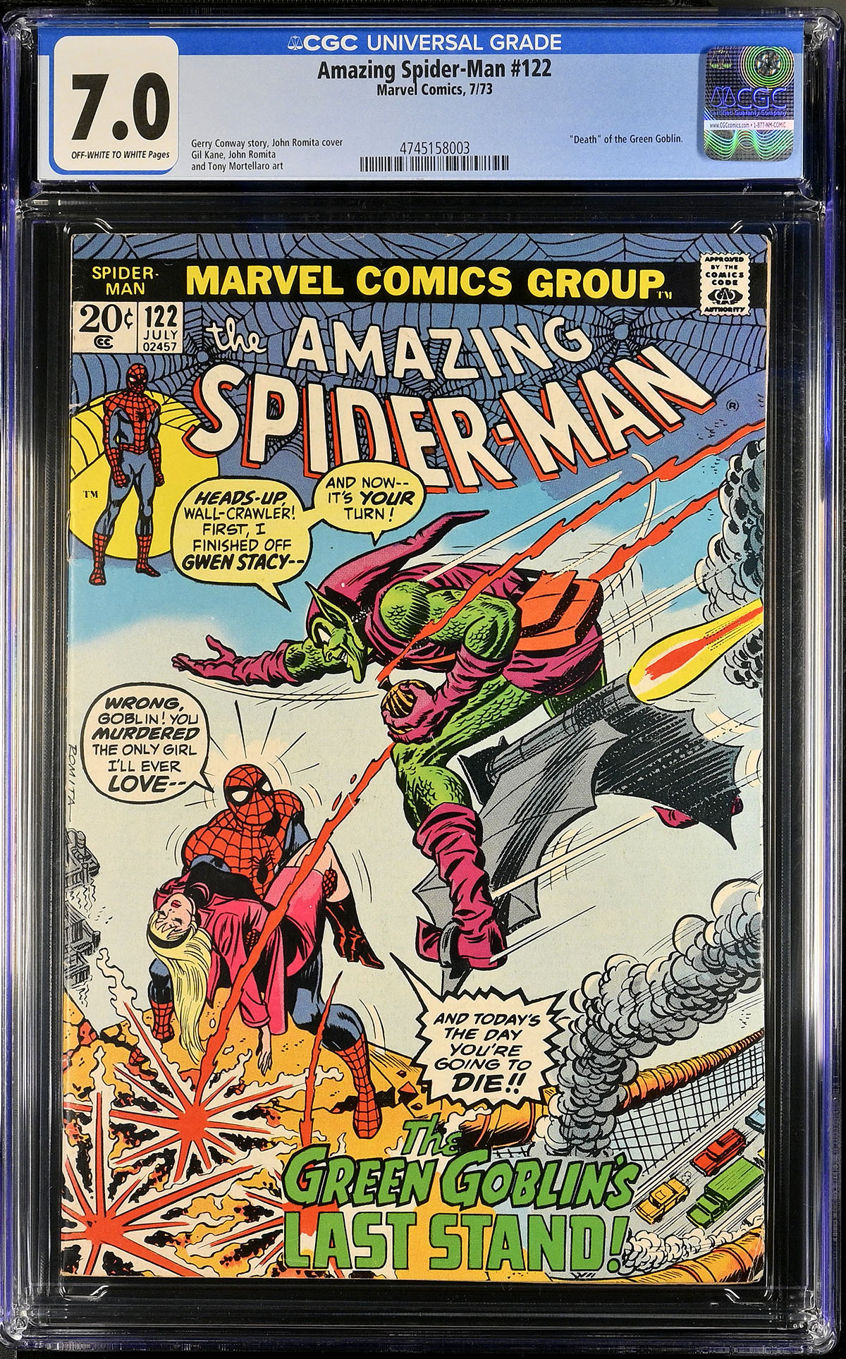 Amazing Spider-Man #122 CGC 7.0 ow/w