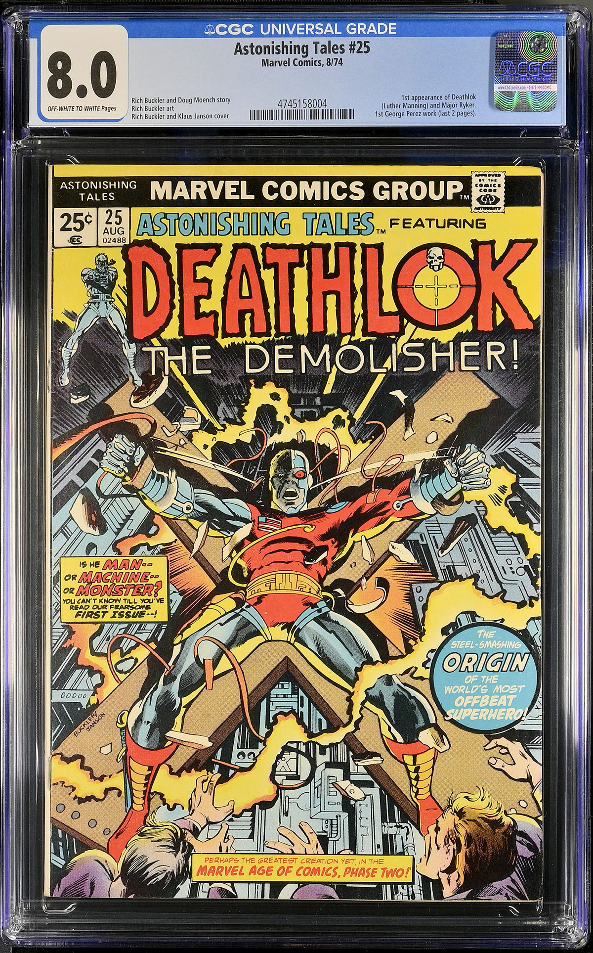 Astonishing Tales #25 CGC 8.0 ow/w