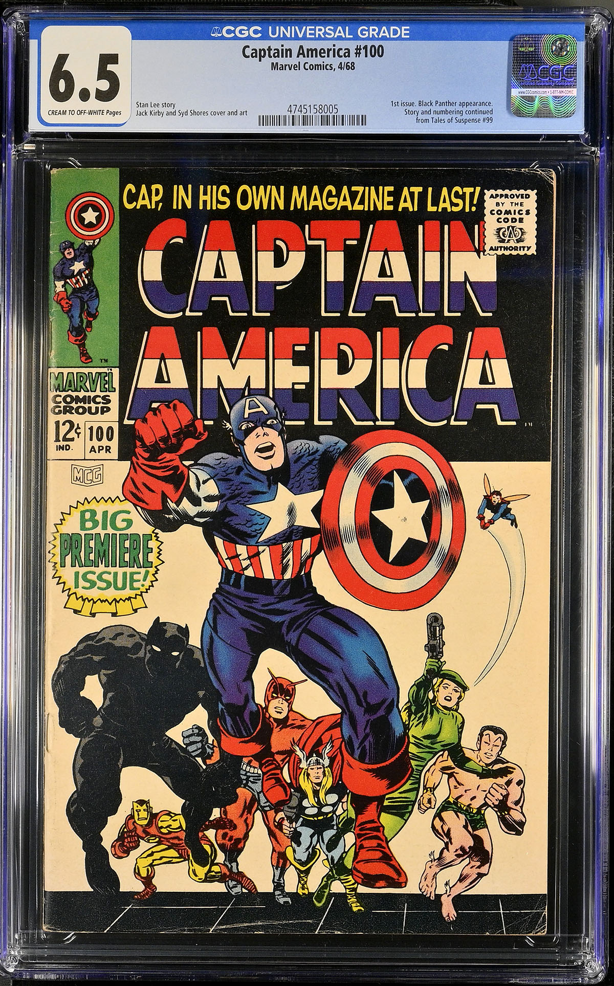 Captain America #100 CGC 6.5 cr/ow