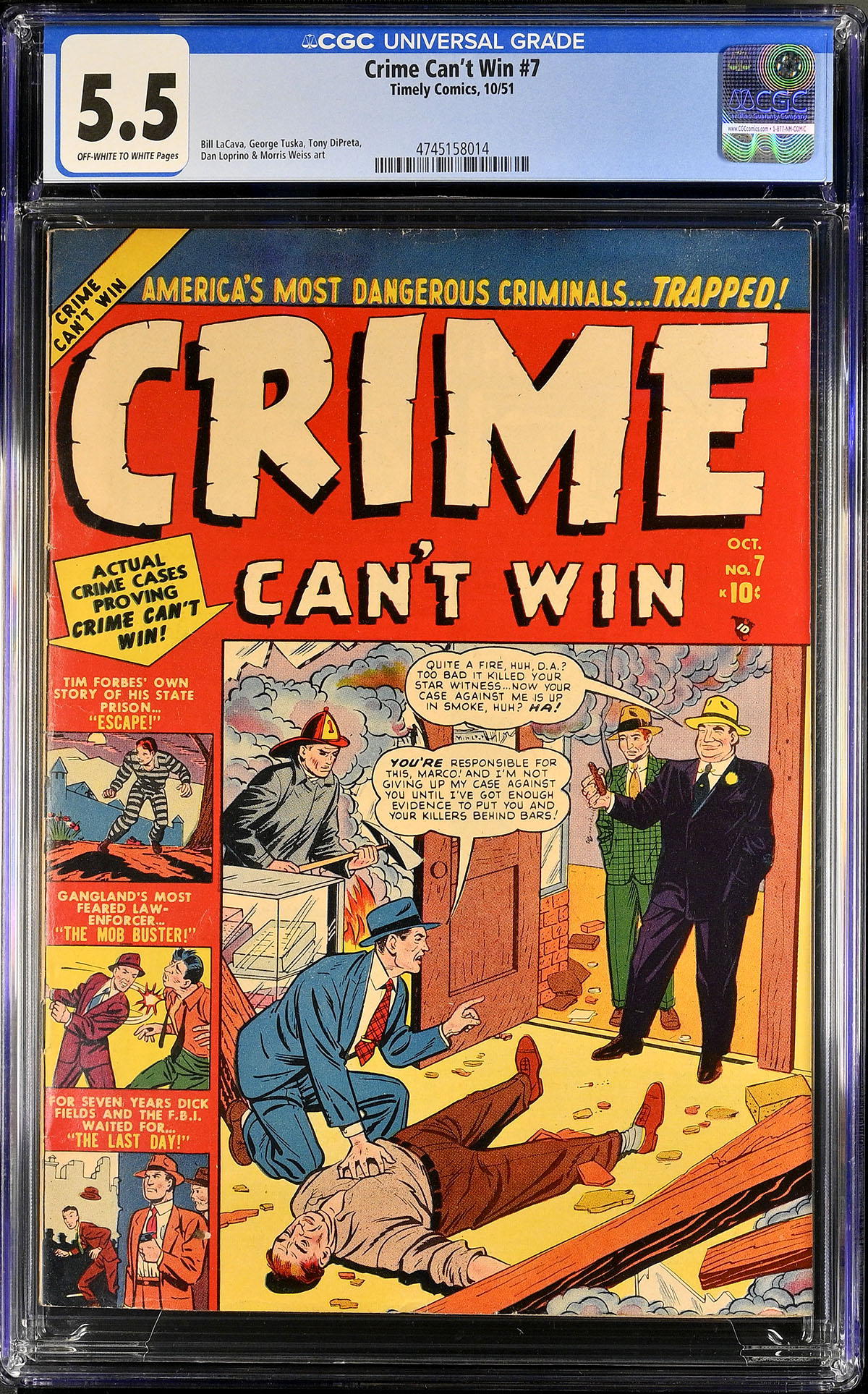 Crime Can't Win #7 CGC 5.5 ow/w