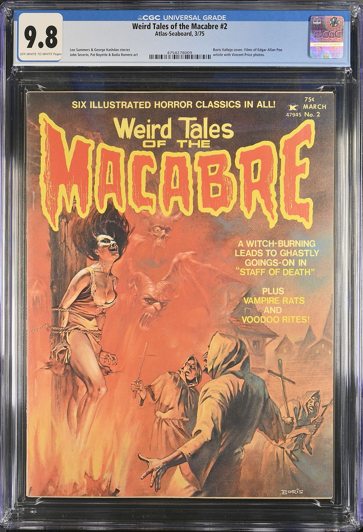 Weird Tales of the Macabre #2 CGC 9.8 ow/w Fantast