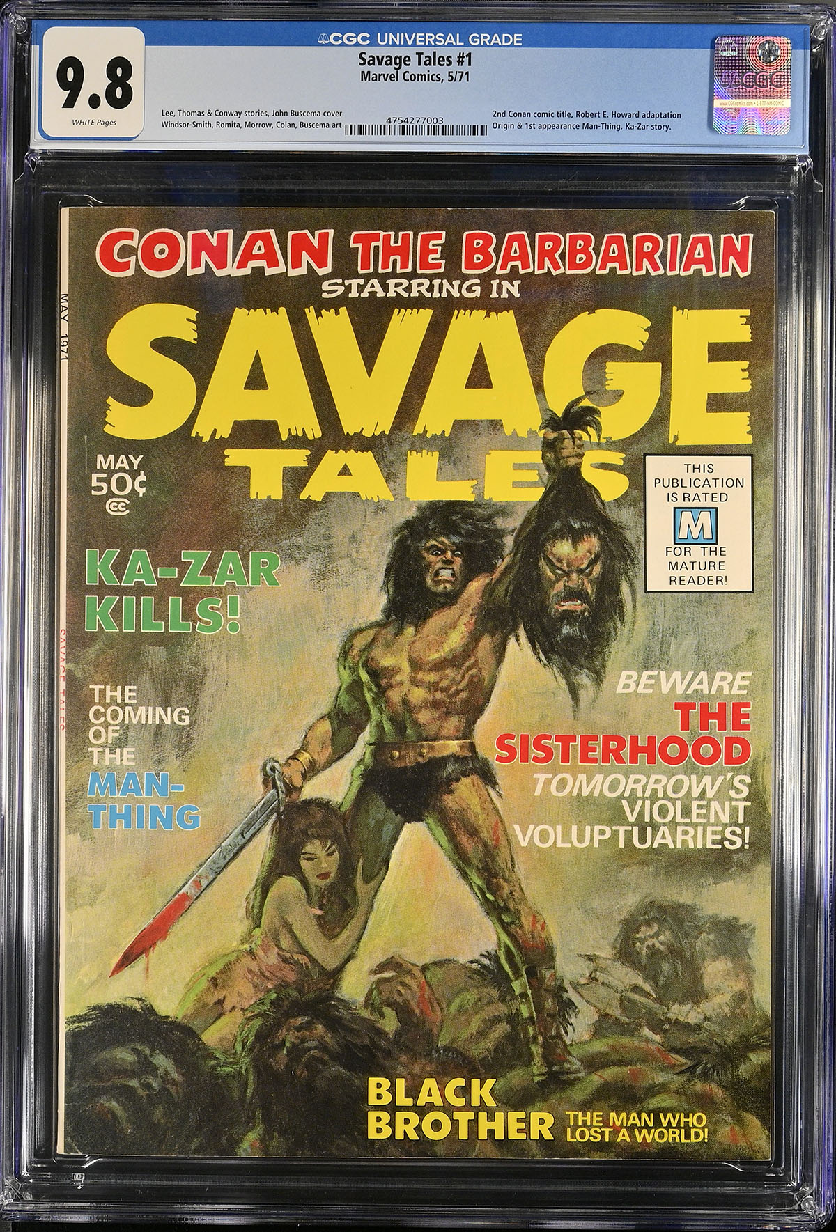 Savage Tales #1 CGC 9.8 w Fantast