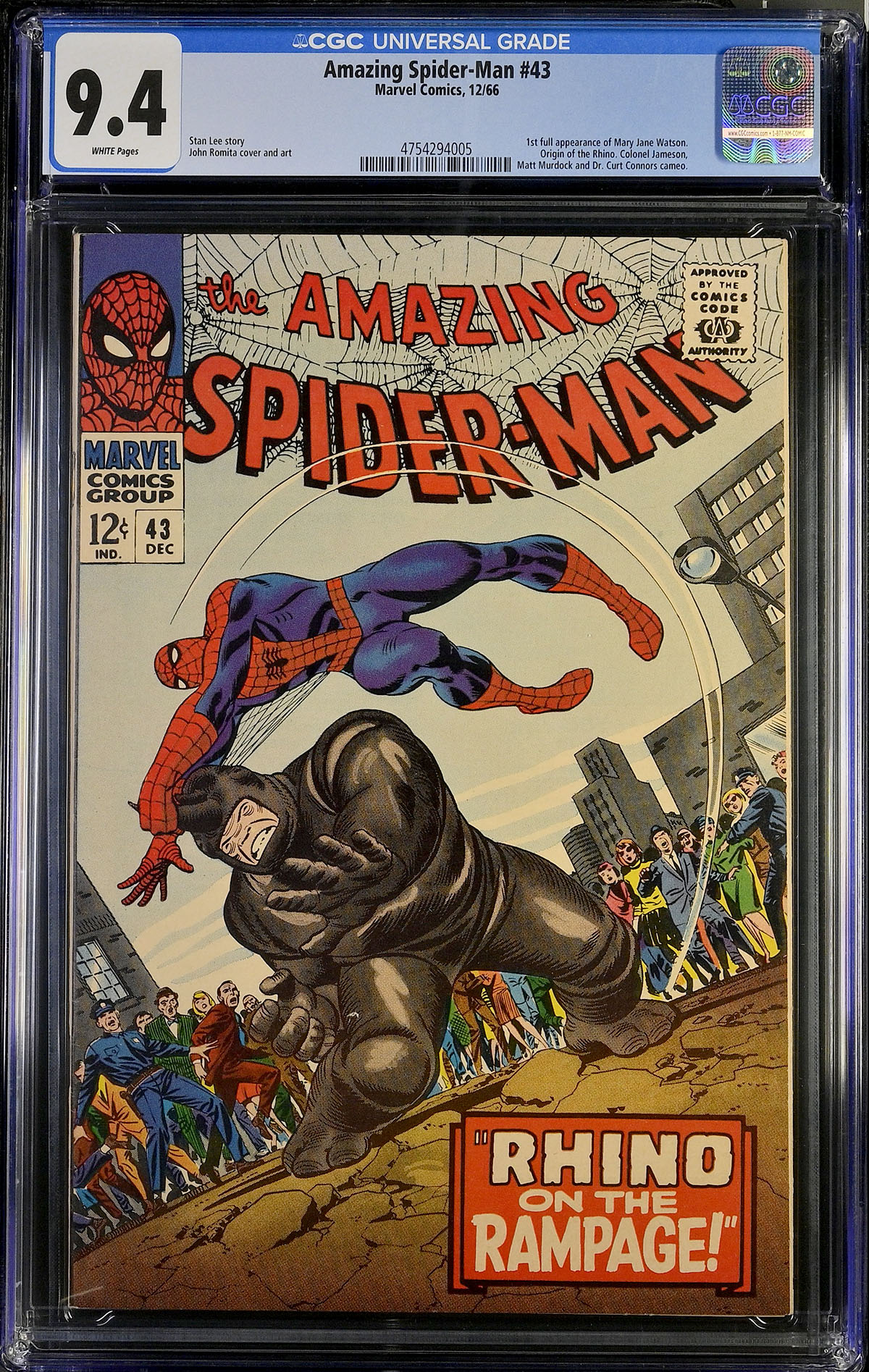 Amazing Spider-Man #43 CGC 9.4 w
