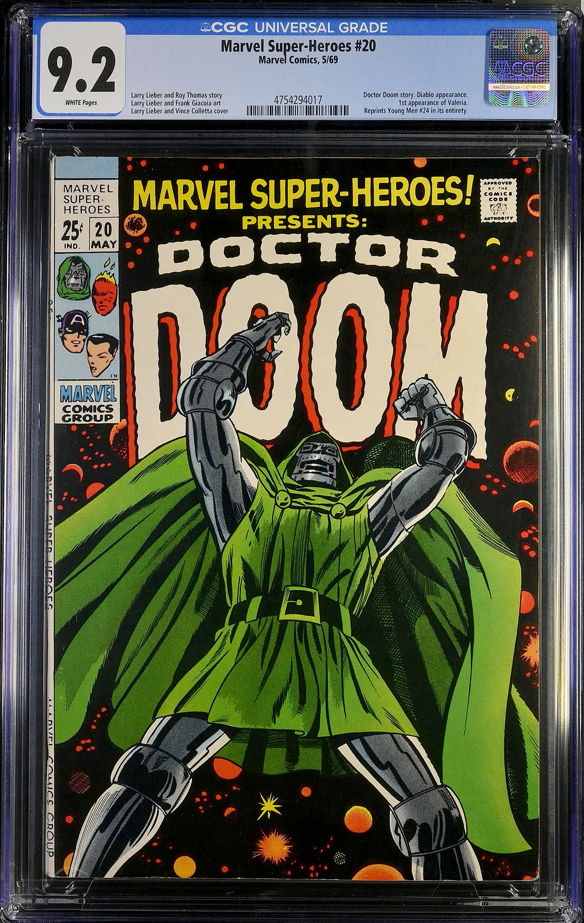 Marvel Super-Heroes #20 CGC 9.2 w