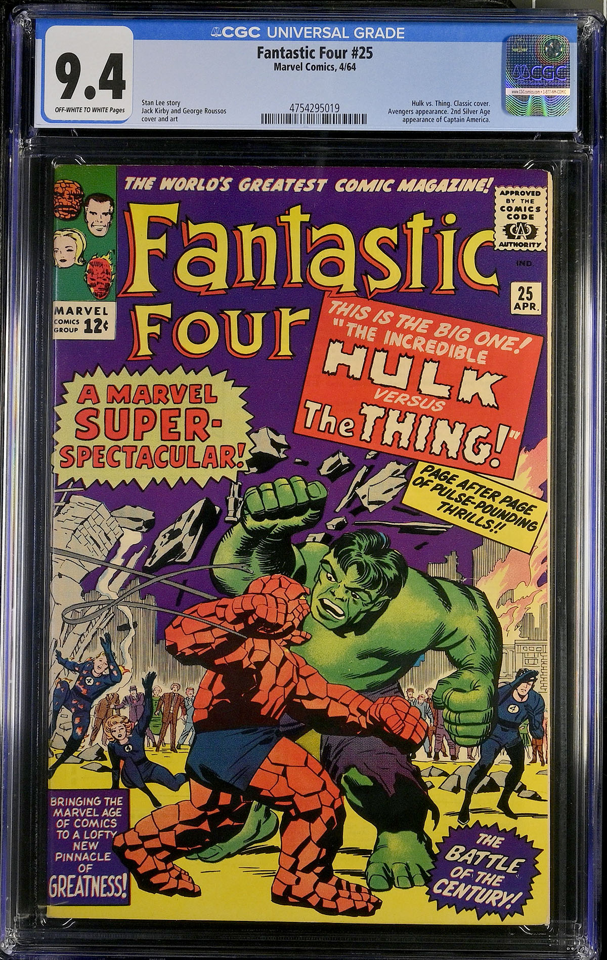 Fantastic Four #25 CGC 9.4 ow/w