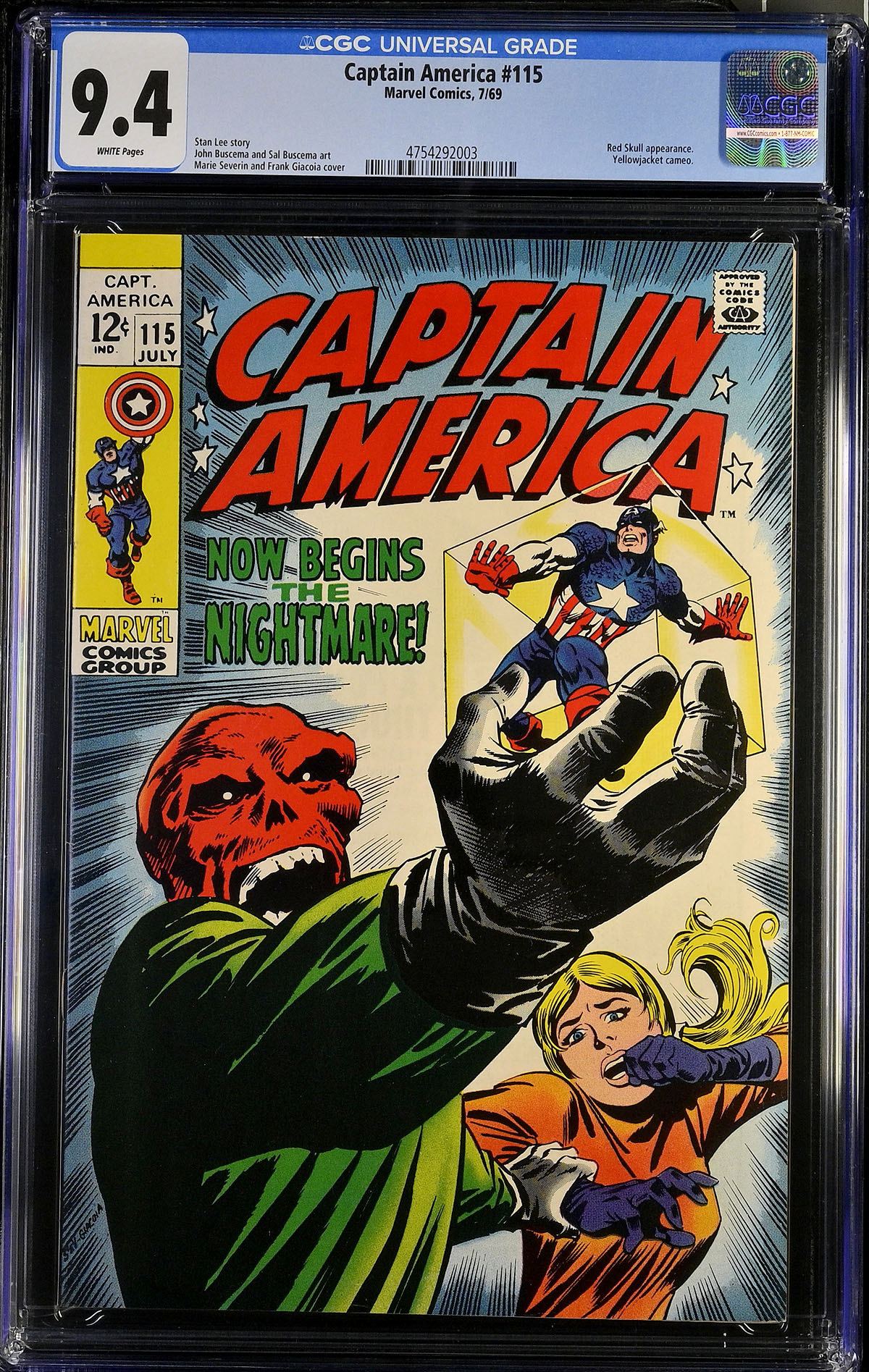 Captain America #115 CGC 9.4 w