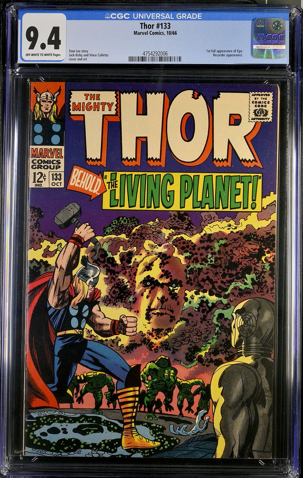Thor #133 CGC 9.4 ow/w