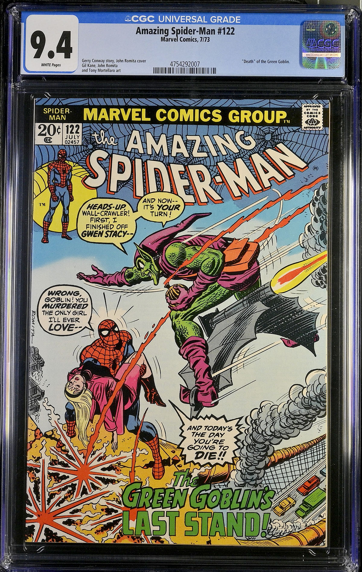 Amazing Spider-Man #122 CGC 9.4 w