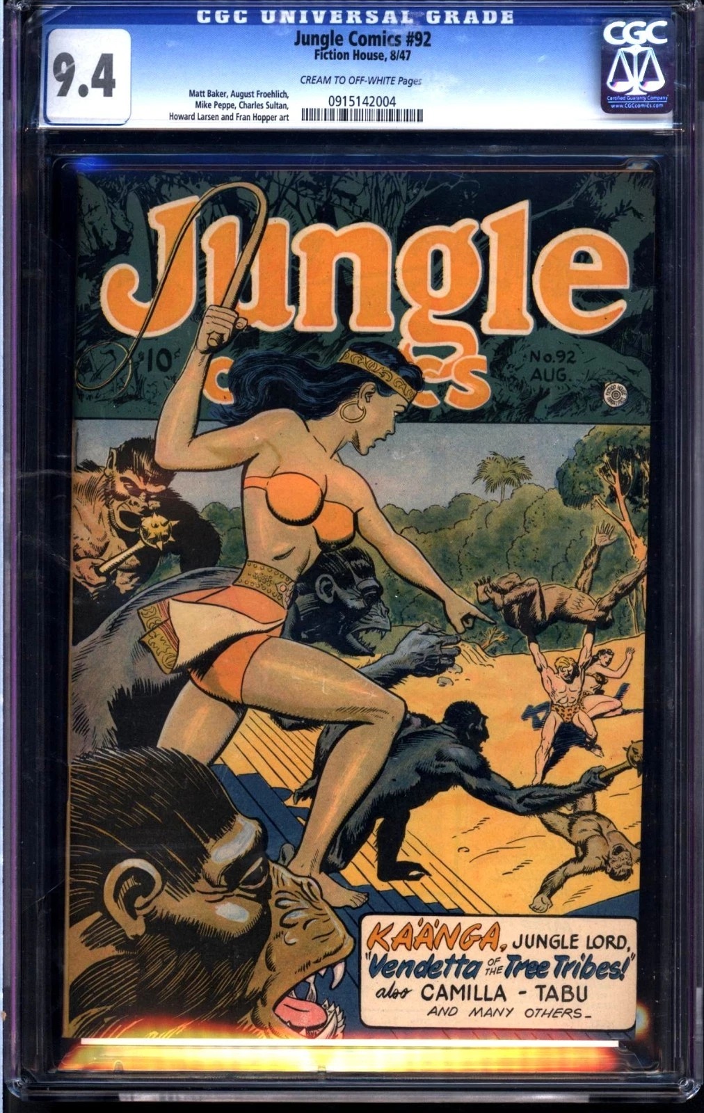 Jungle Comics #92 CGC 9.4 cr/ow