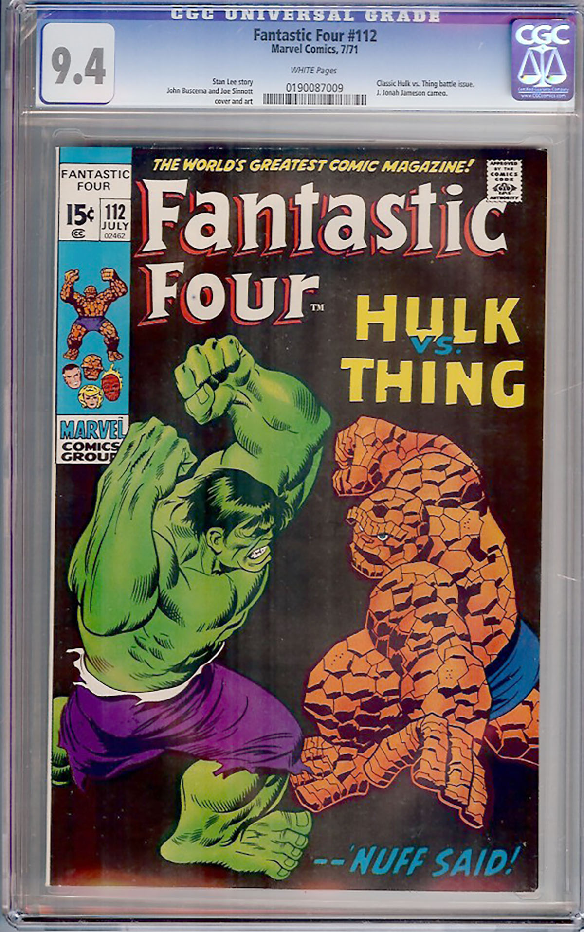 Fantastic Four #112 CGC 9.4 w