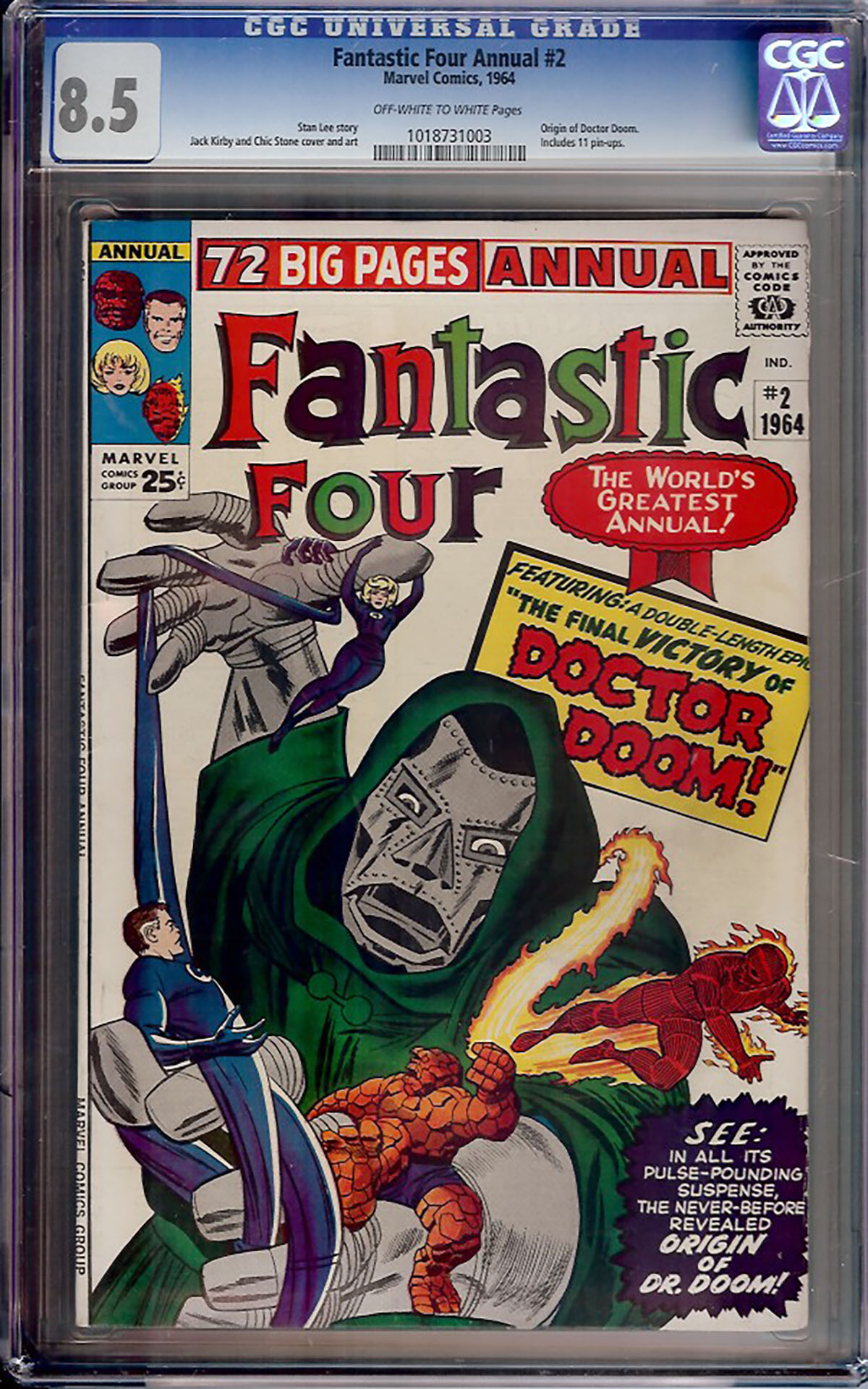 Fantastic Four Annual #2 CGC 8.5 ow/w
