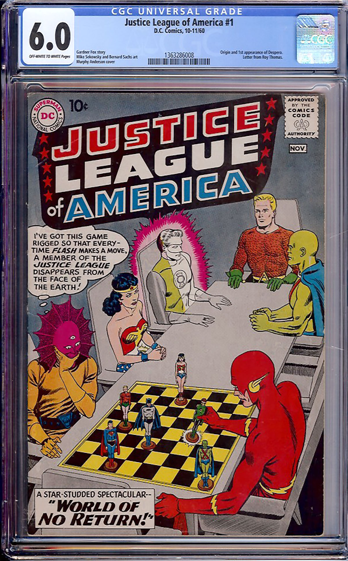 Justice League of America #1 CGC 6.0 ow/w