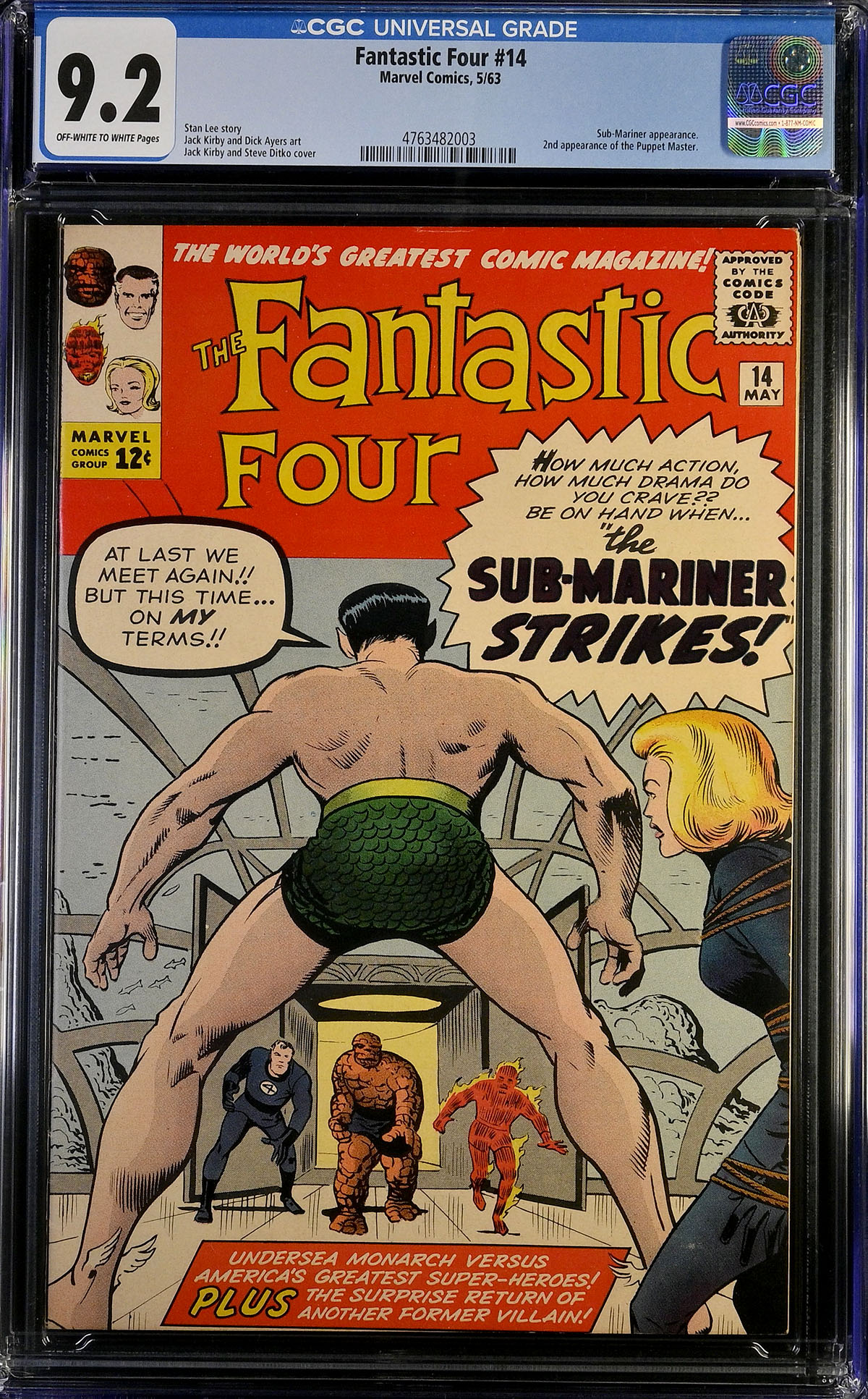 Fantastic Four #14 CGC 9.2 ow/w