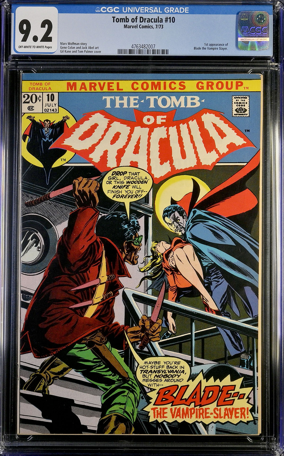 Tomb of Dracula #10 CGC 9.2 ow/w