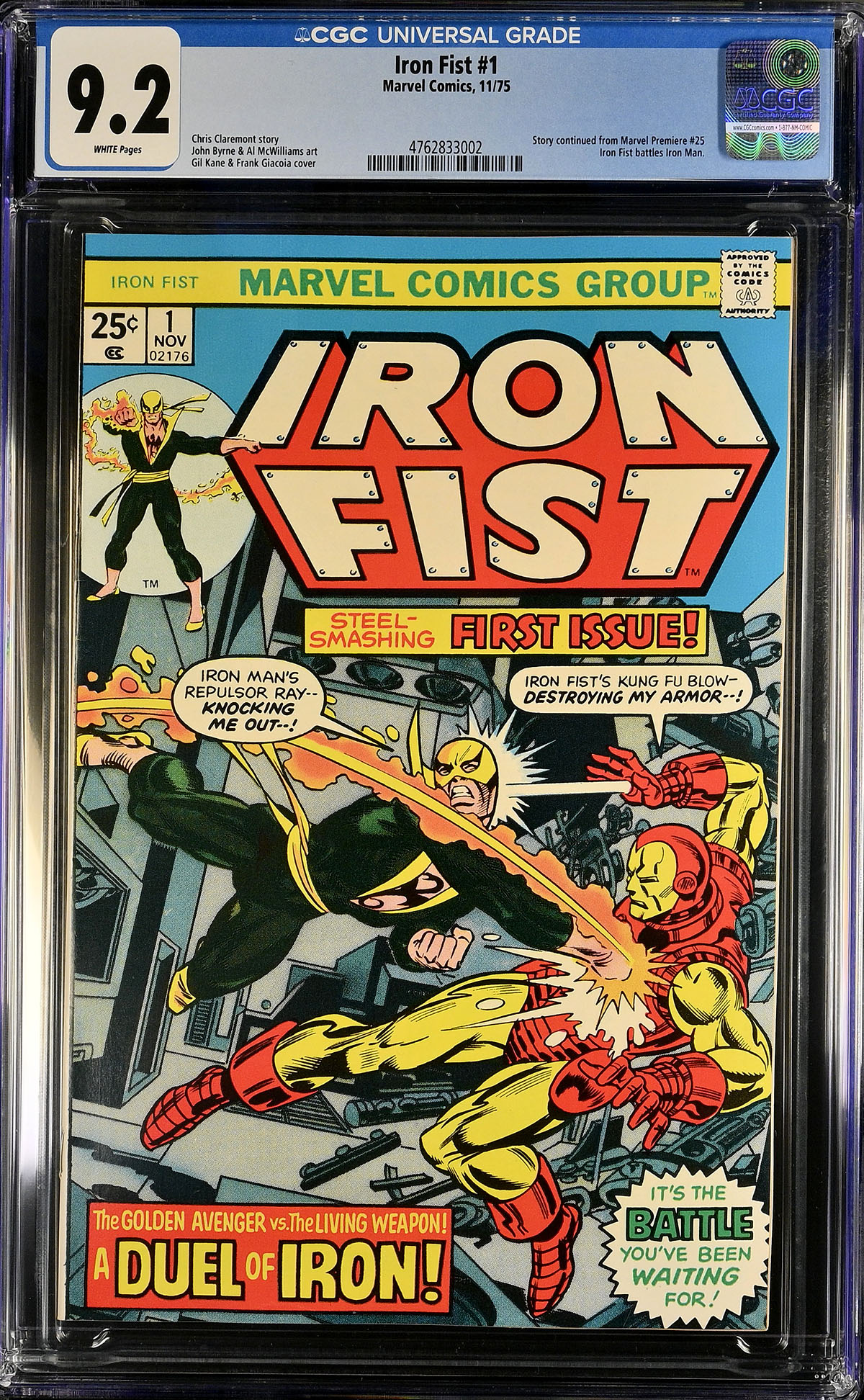 Iron Fist #1 CGC 9.2 w