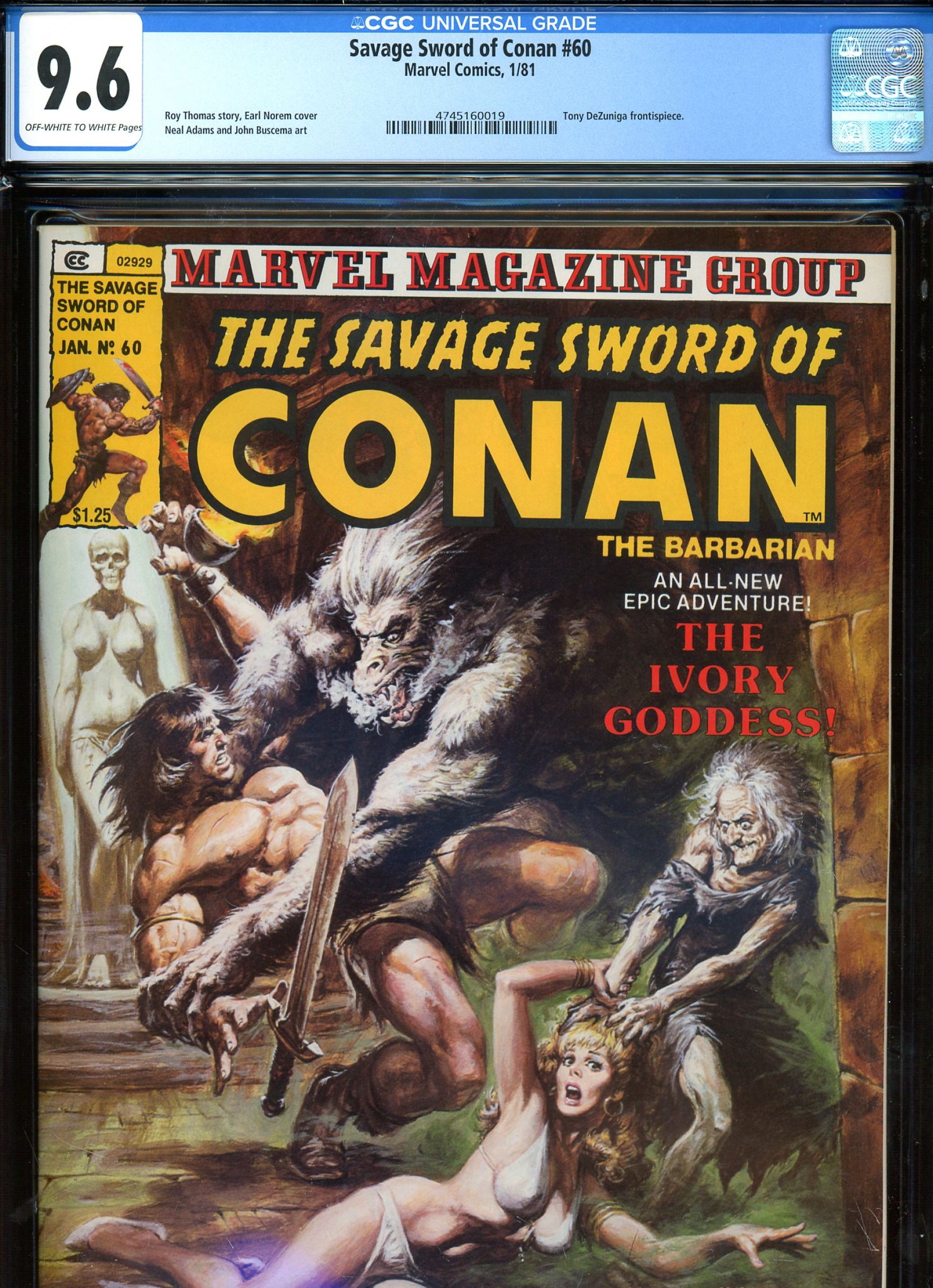 Savage Sword of Conan #60 CGC 9.6 ow/w