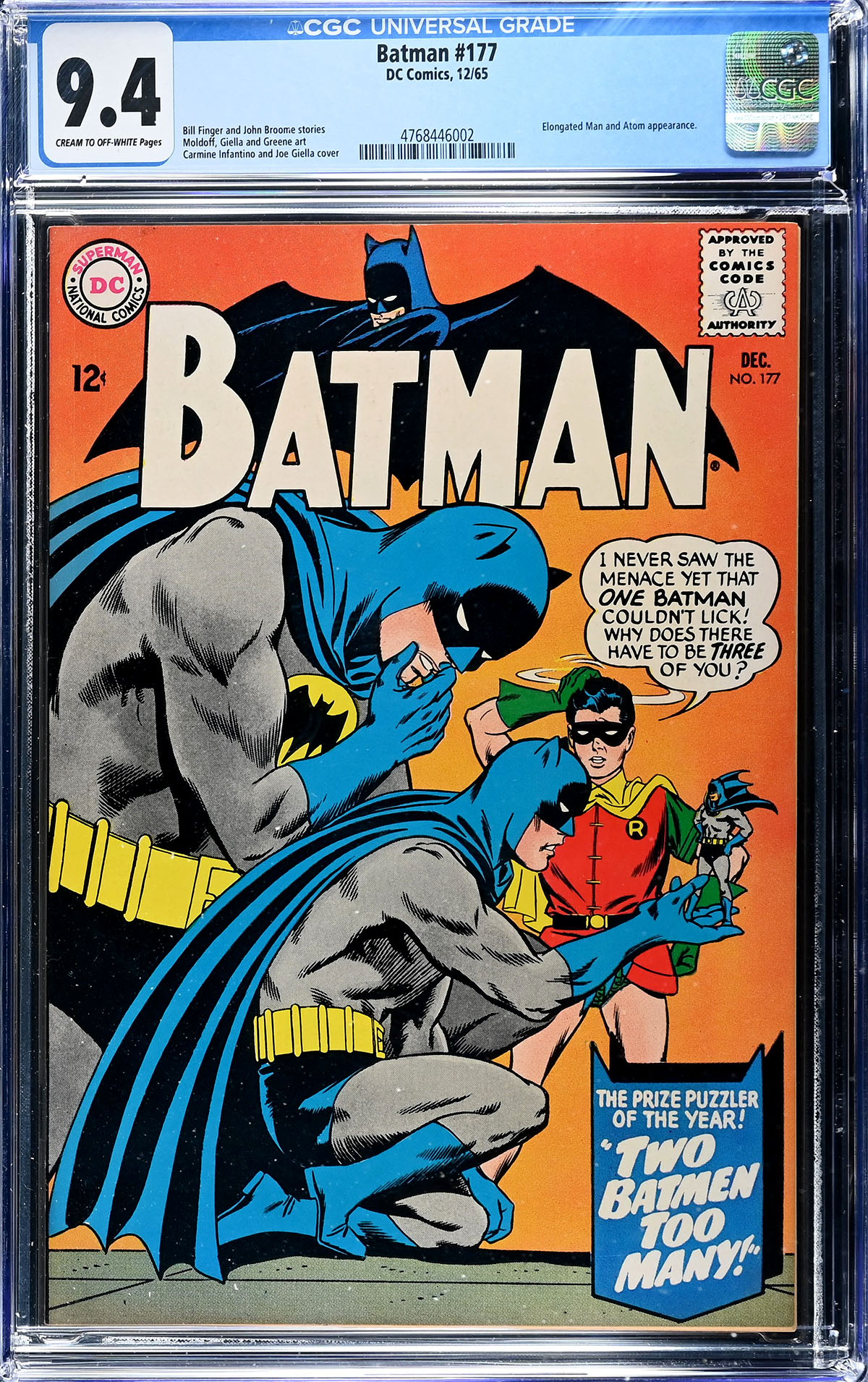 Batman #177 CGC 9.4 cr/ow