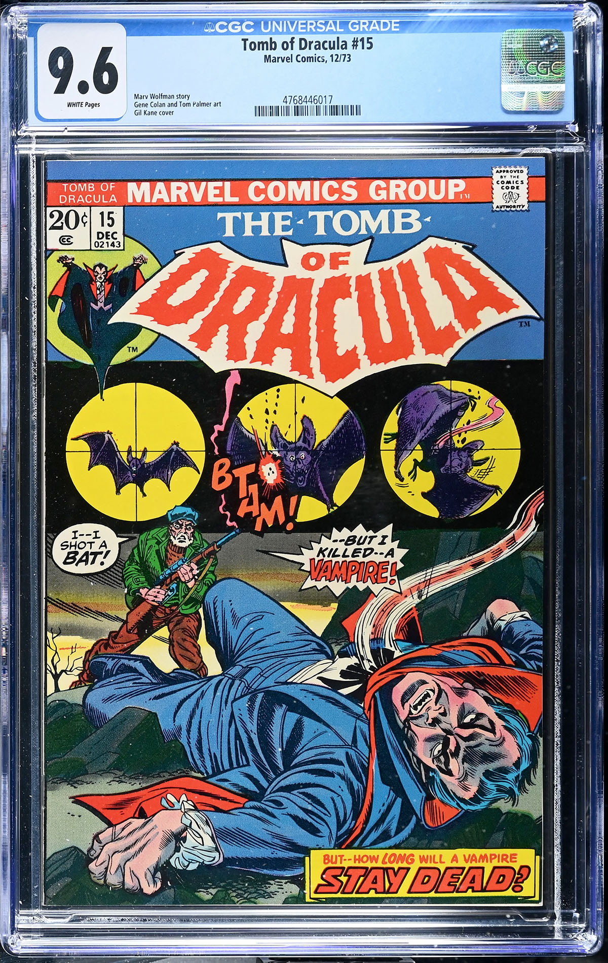 Tomb of Dracula #15 CGC 9.6 w