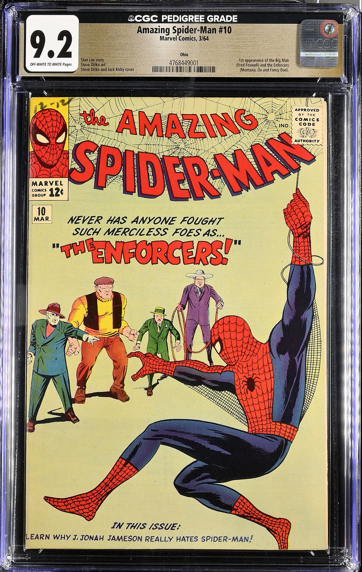 Amazing Spider-Man #10 CGC 9.2 ow/w Ohio