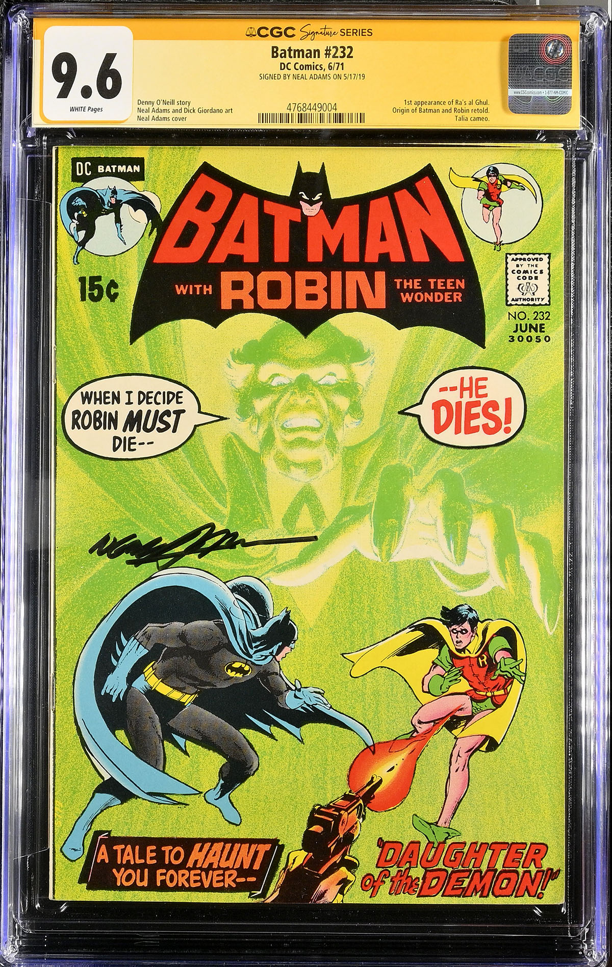Batman #232 CGC 9.6 w CGC Signature SERIES