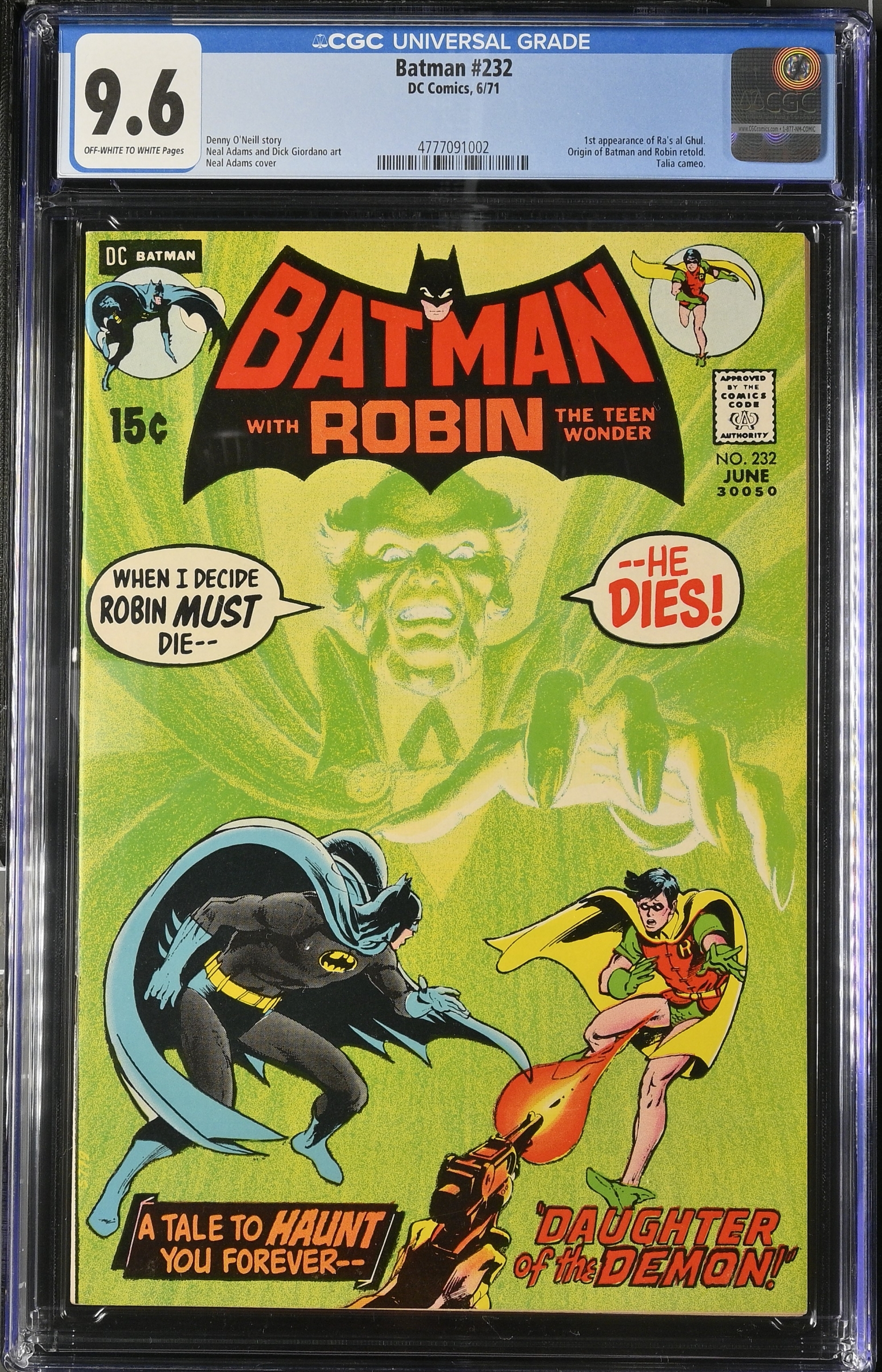 Batman #232 CGC 9.6 ow/w