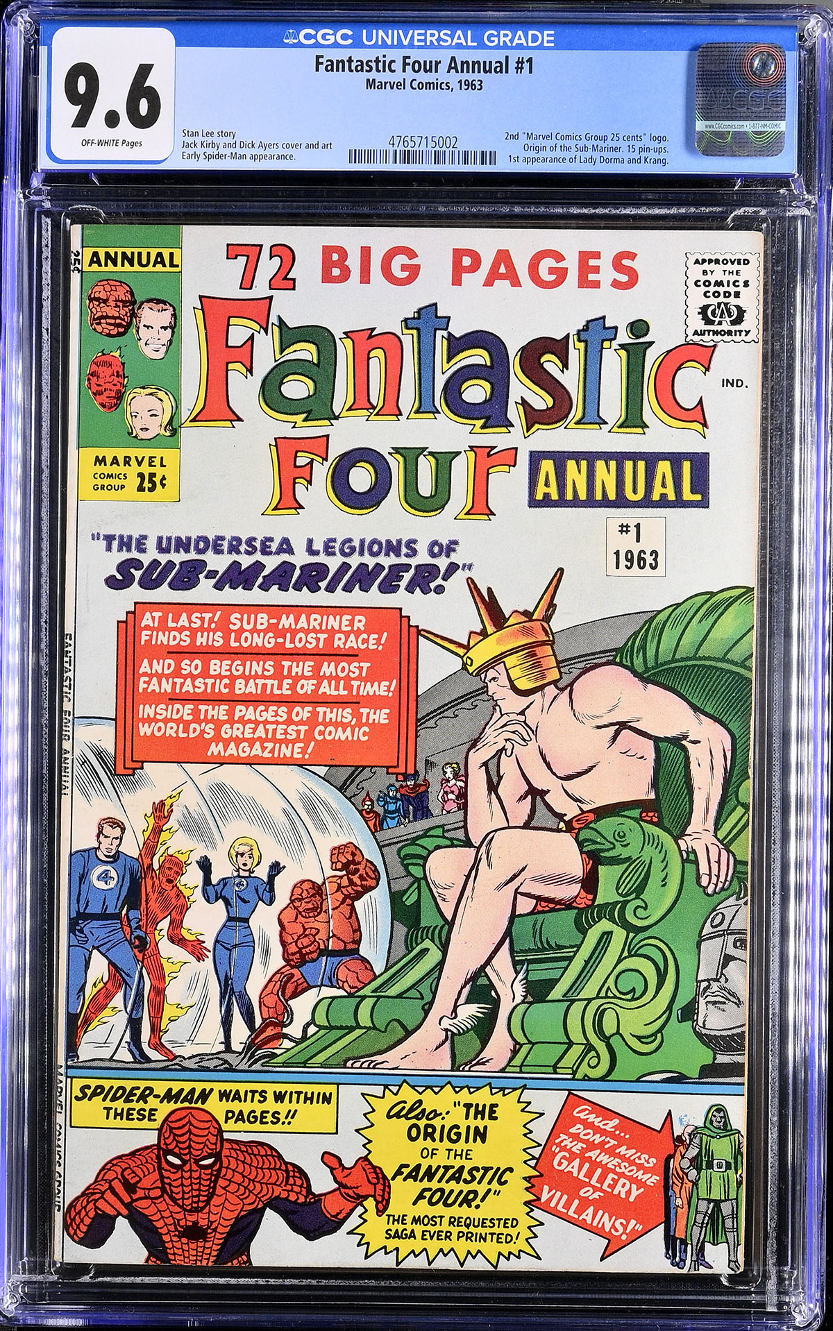 Fantastic Four Annual #1 CGC 9.6 ow