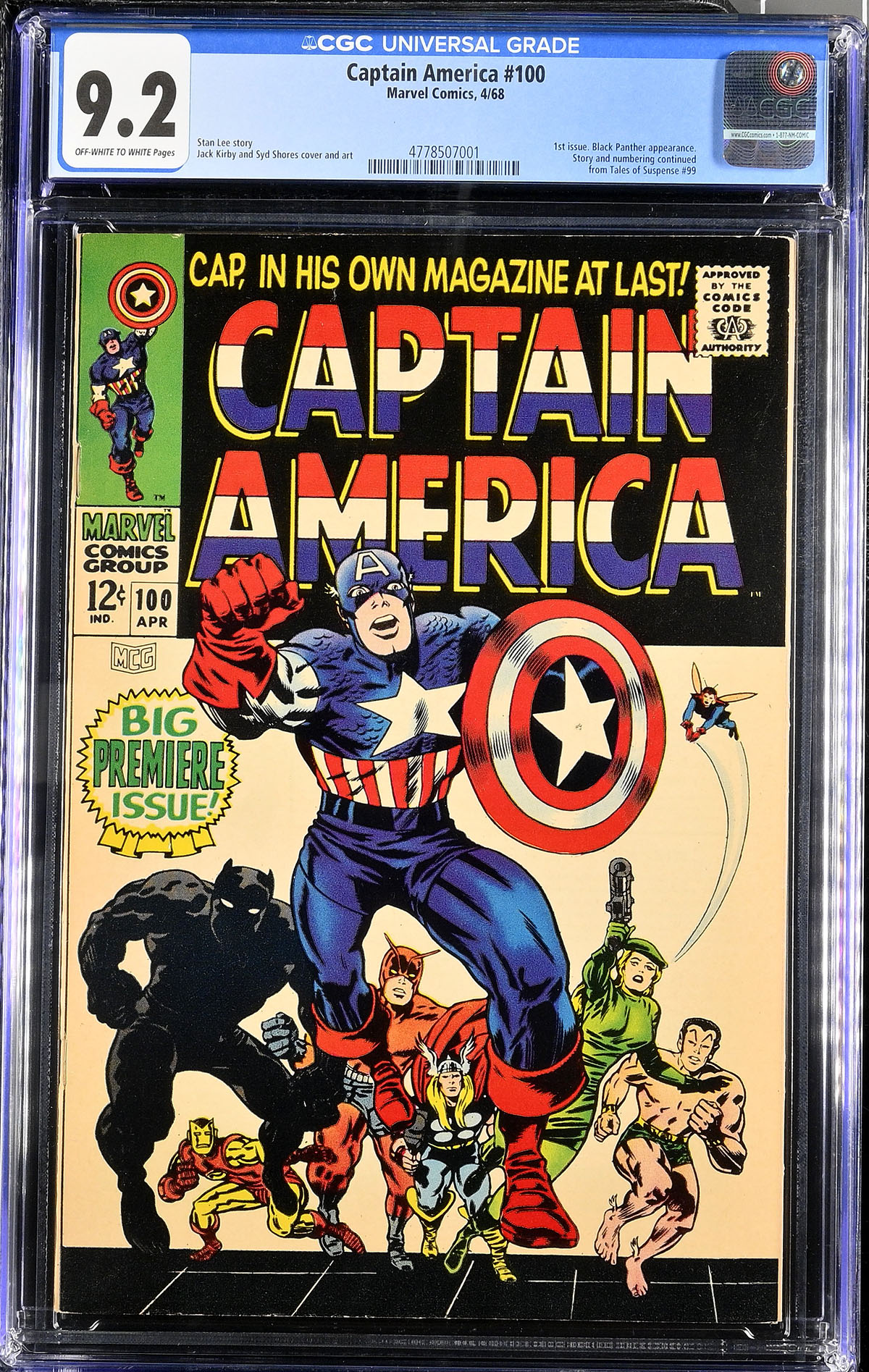 Captain America #100 CGC 9.2 ow/w