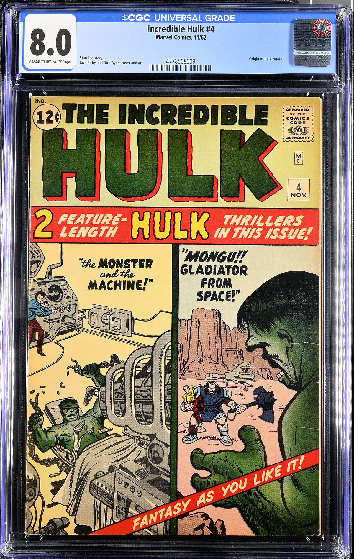 Incredible Hulk #4 CGC 8.0 cr/ow