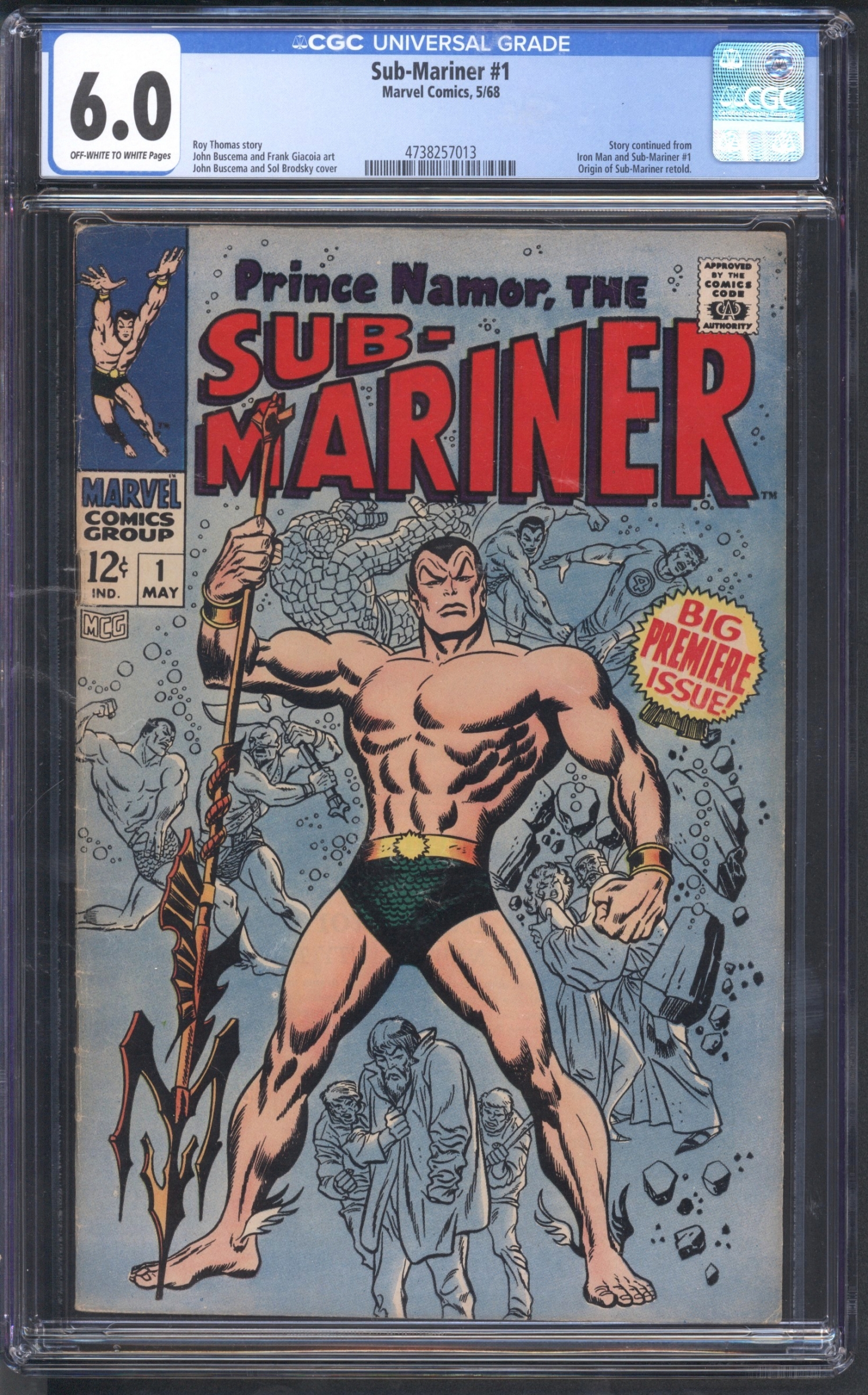 Sub-Mariner #1 CGC 6.0 ow/w