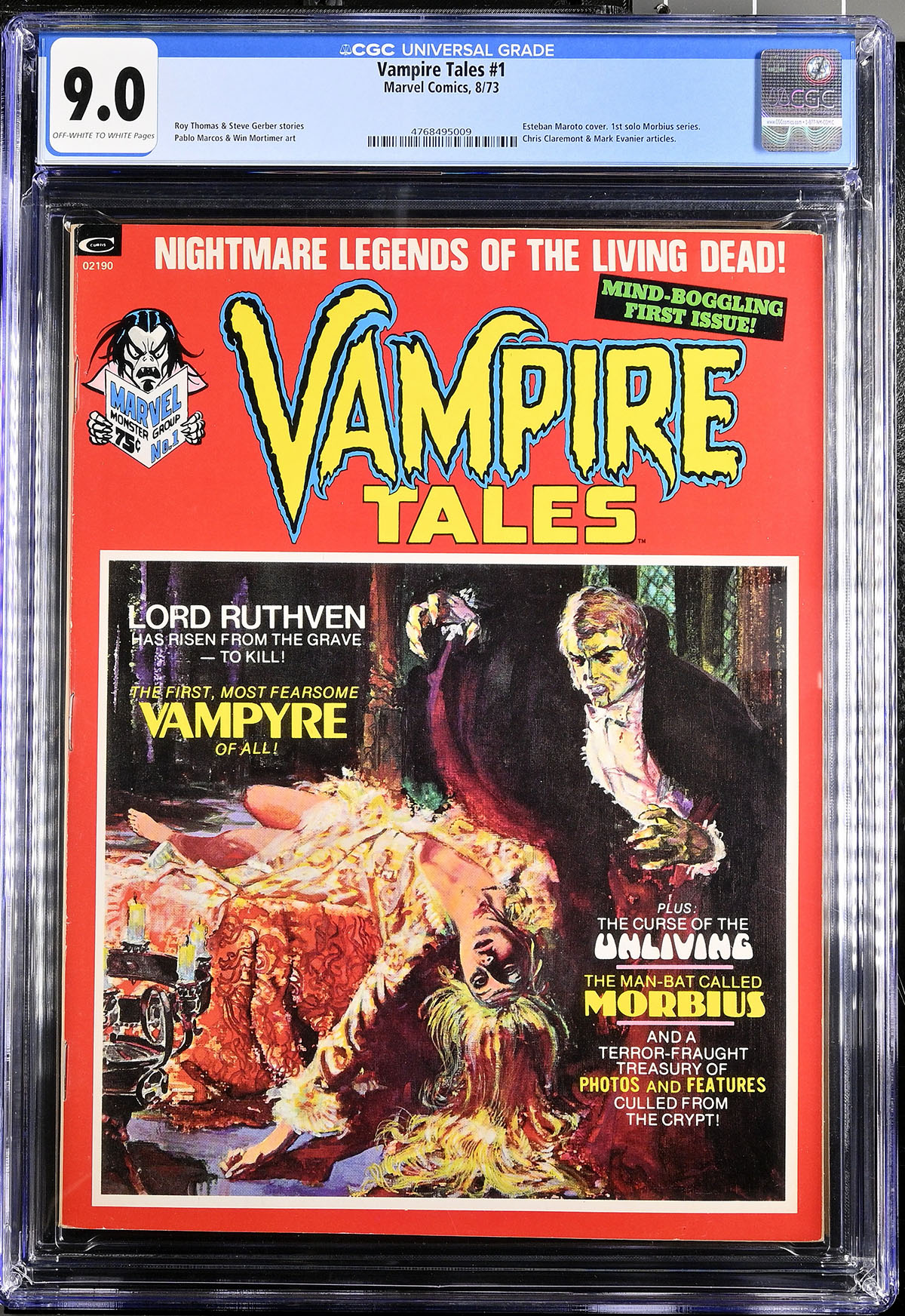 Vampire Tales #1 CGC 9.0 ow/w
