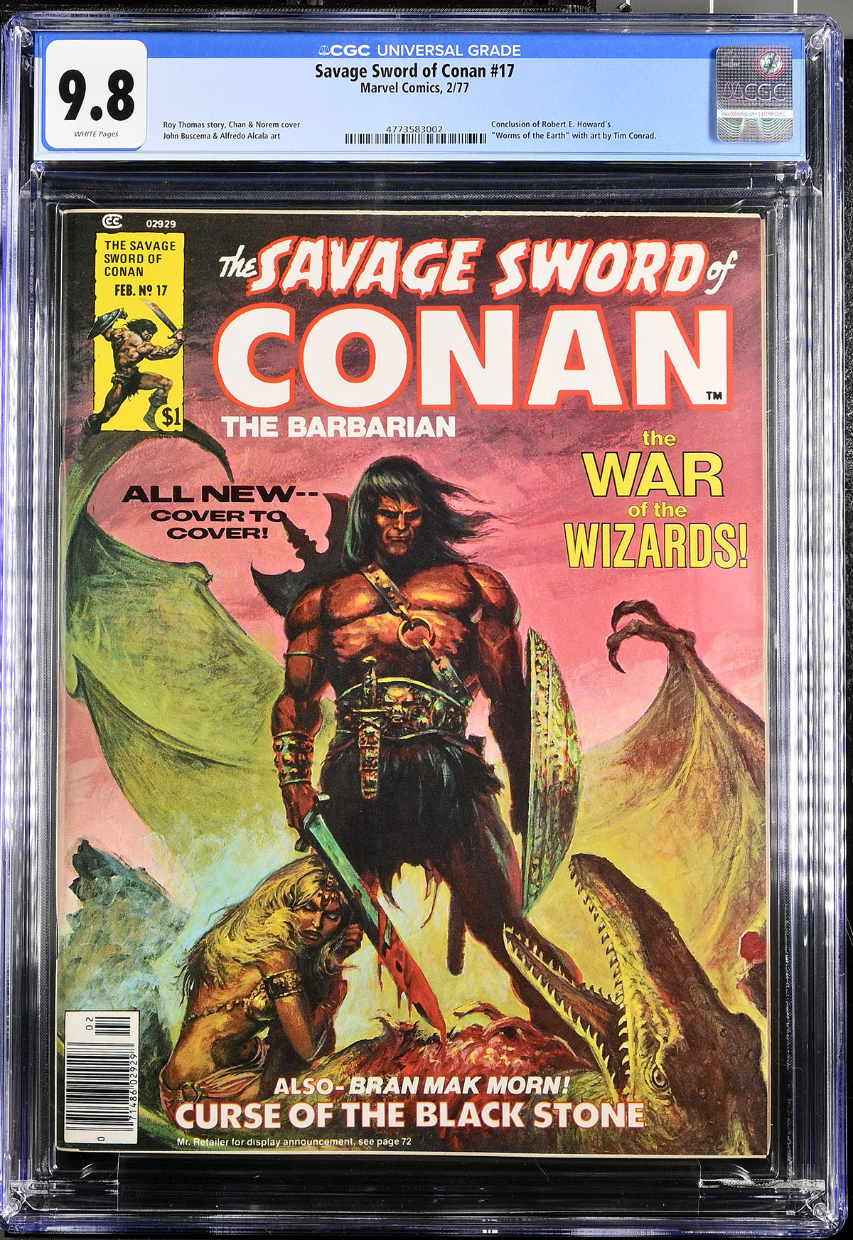 Savage Sword of Conan #17 CGC 9.8 w California Zero Humidity Collection
