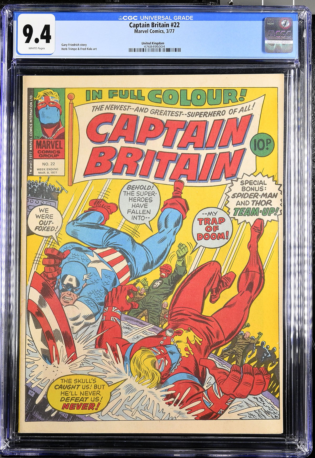 Captain Britain #22 CGC 9.4 w Fantast